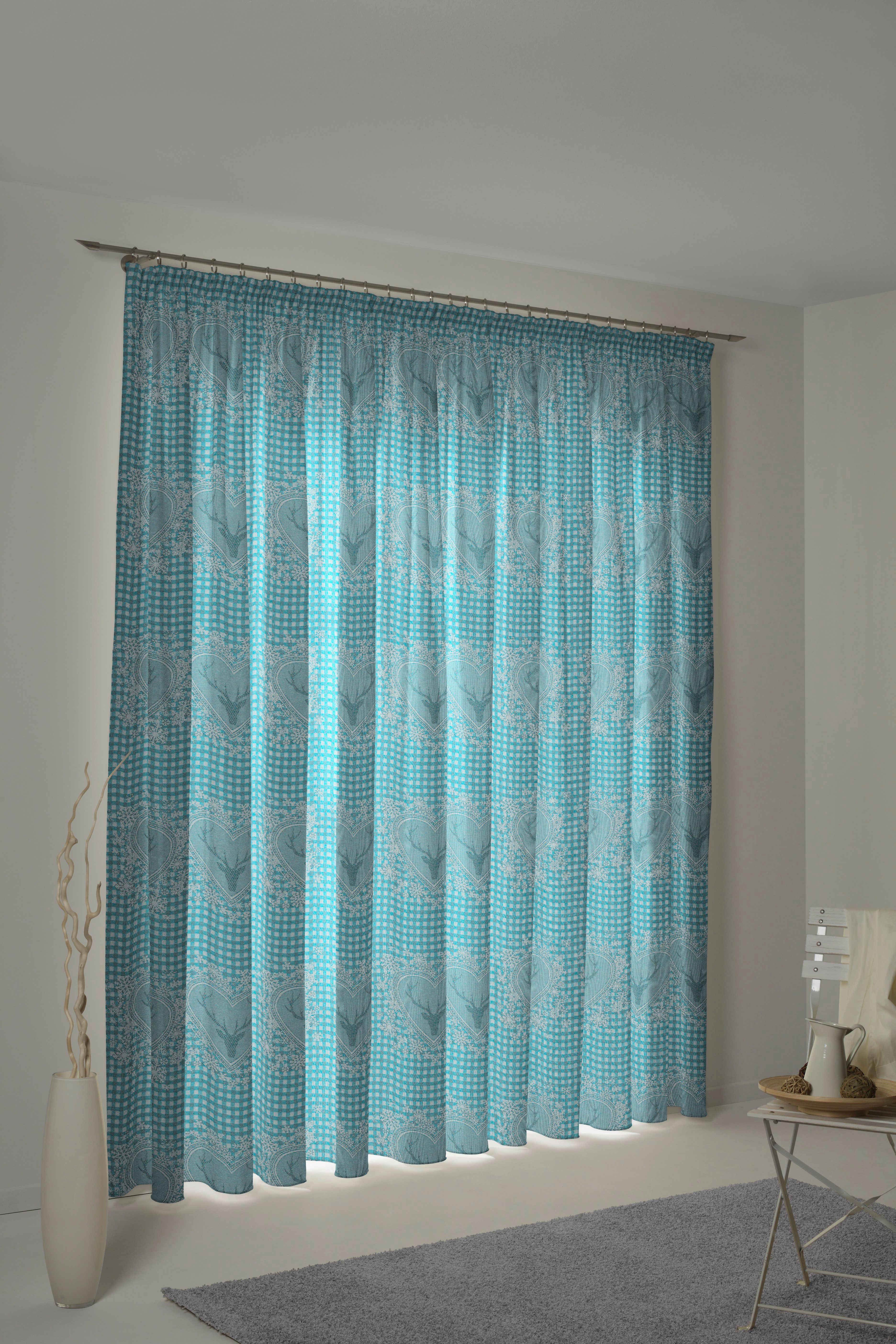 Wirth Gordijn Kamers (1 stuk) kant & klaar gordijnen maat hxb: 125x65 cm blauw