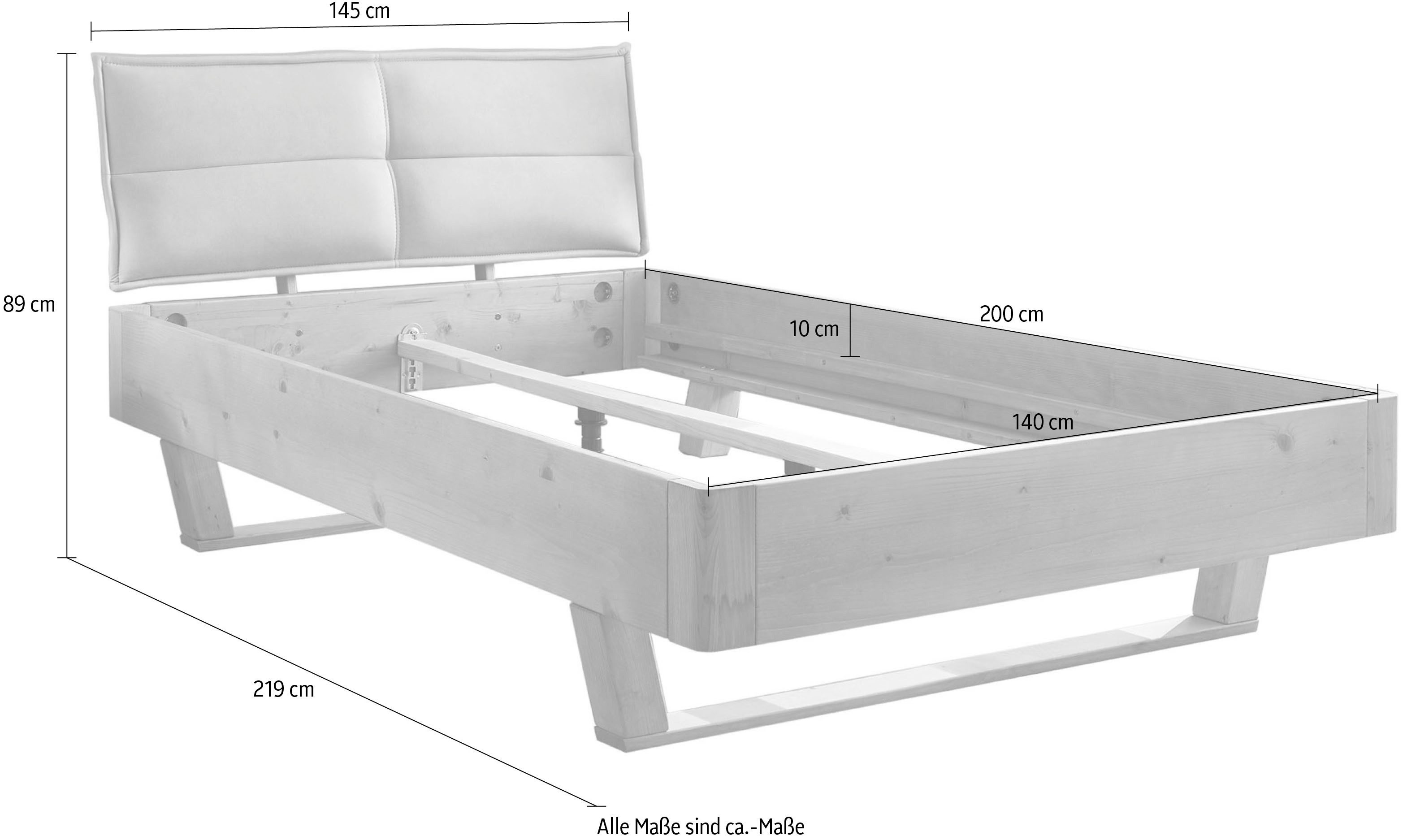 Schlafkontor Massief houten ledikant Tjark naar keuze bed met ligoppervlak in 140 of 180 cm