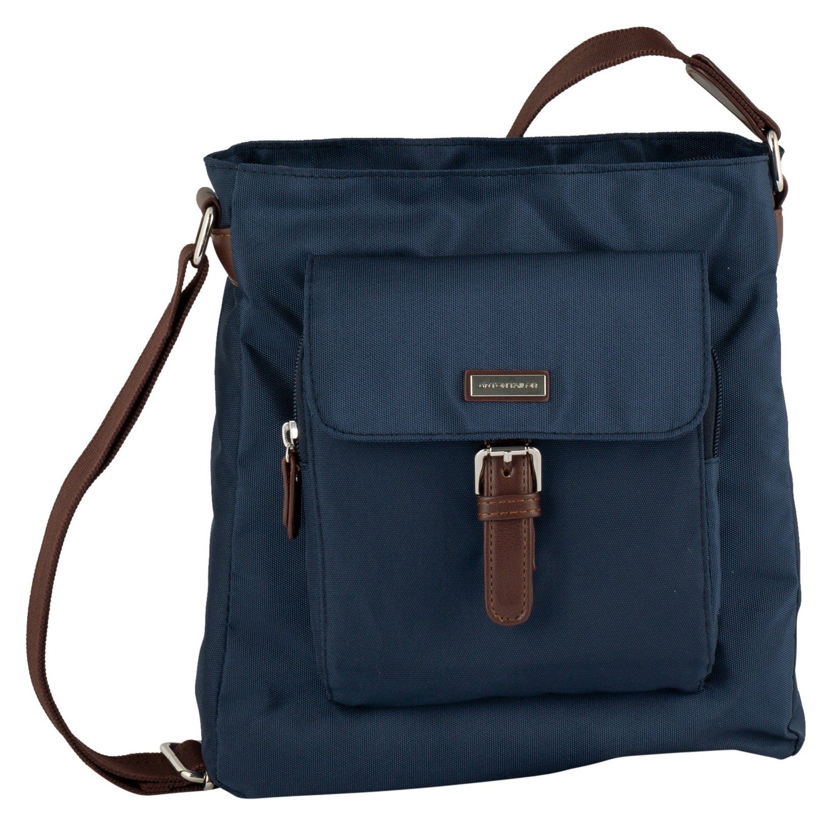 Tom Tailor Hobo-tas Rina van lichtgewicht nylon en ingewikkeld geweven riemband dames handtassen maat 27,5 cm blauw