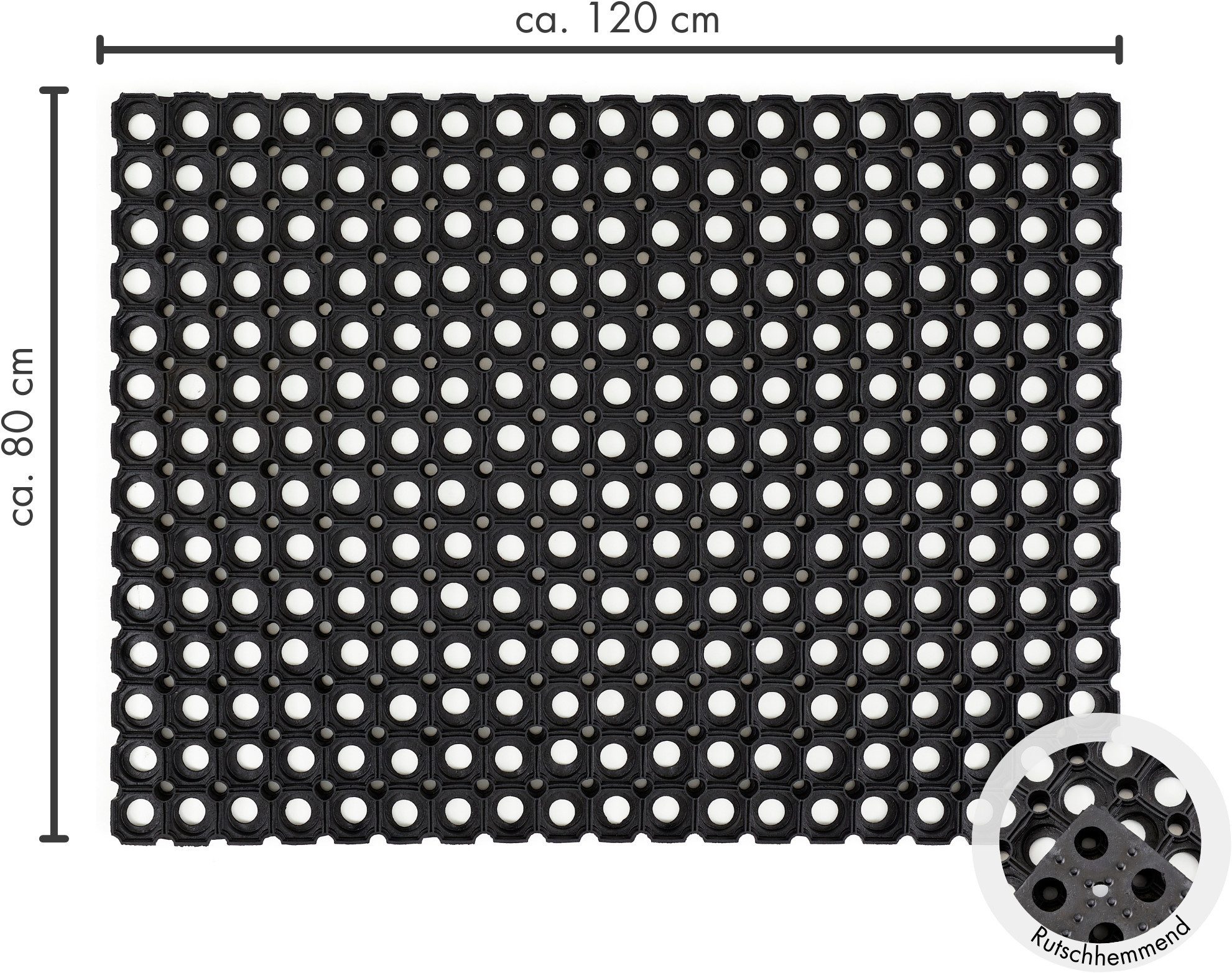 Andiamo Mat Rubber ringmat Inloopmat, geschikt voor binnen en buiten, bijzonder robuust