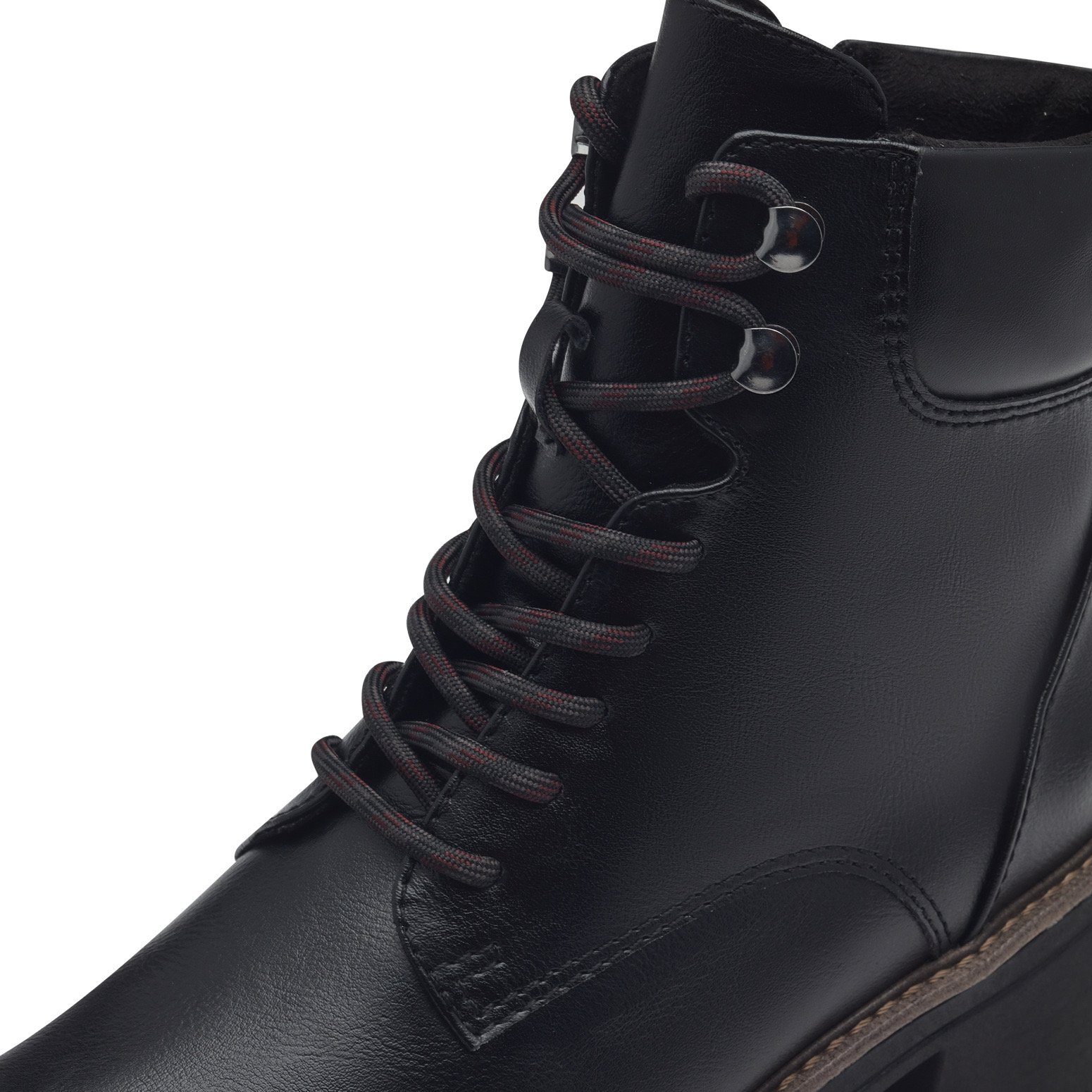 Marco Tozzi Veterlaarsjes blokhak, veterschoenen, vegan verwerking, binnenrits