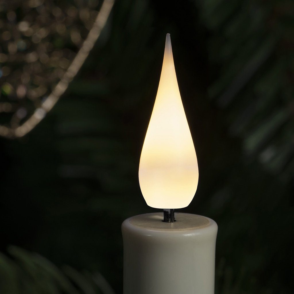 KONSTSMIDE Kerstboomkaarsen Kerstversiering, 5 uurs timer, 24 warmwitte dioden 12 draadloze boomkaarsen met clip, afstandsbediening, functies: aan/uit