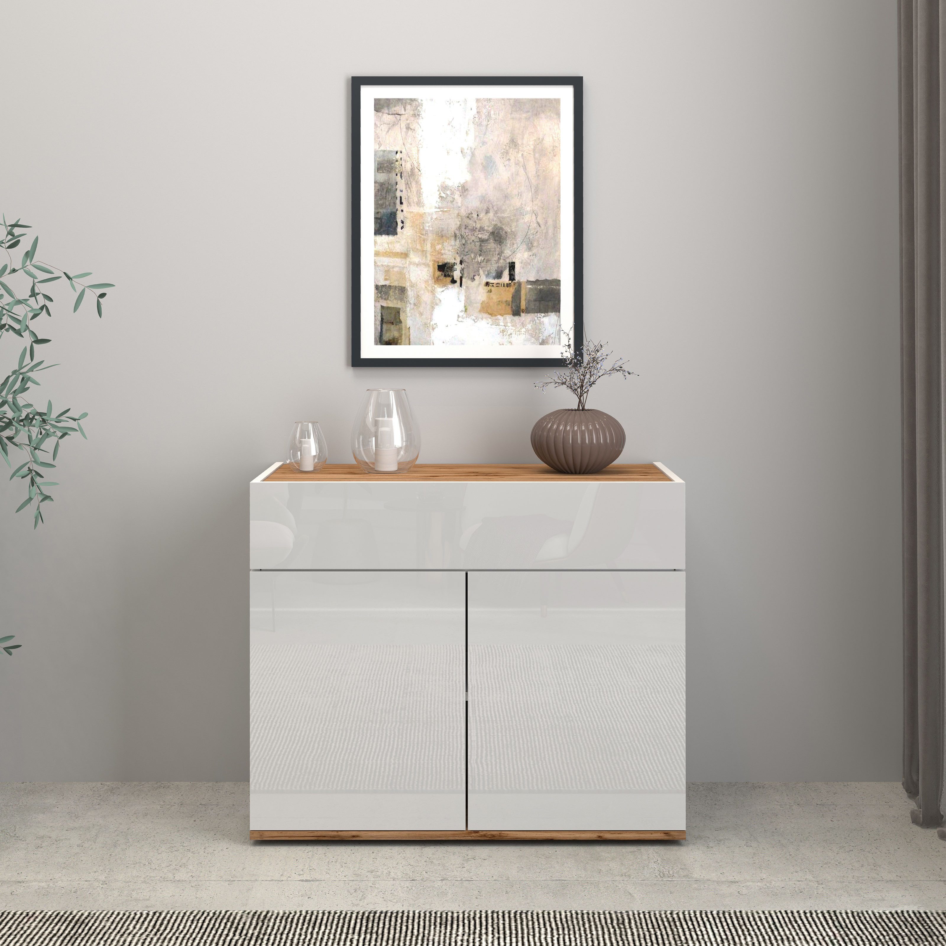 INOSIGN Dressoir Garda, Ladekast, Kast, Buffet 2 deuren, 1 lade, greeploos breedte 80,9 cm