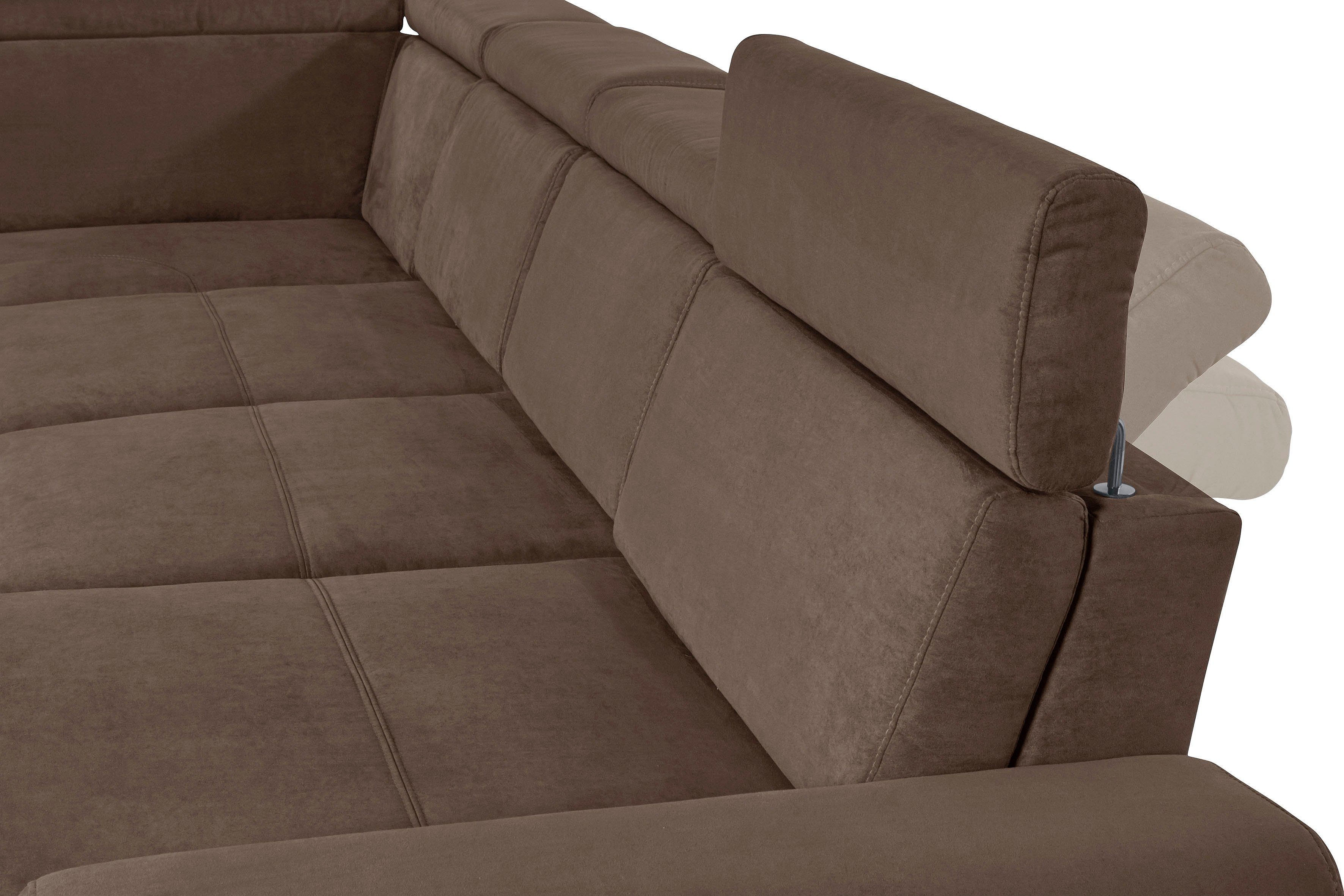 sit&more Zithoek Gizeh U-vorm 12 cm poothoogte, inclusief zitdiepteverstelling en verstelbare hoofdsteun
