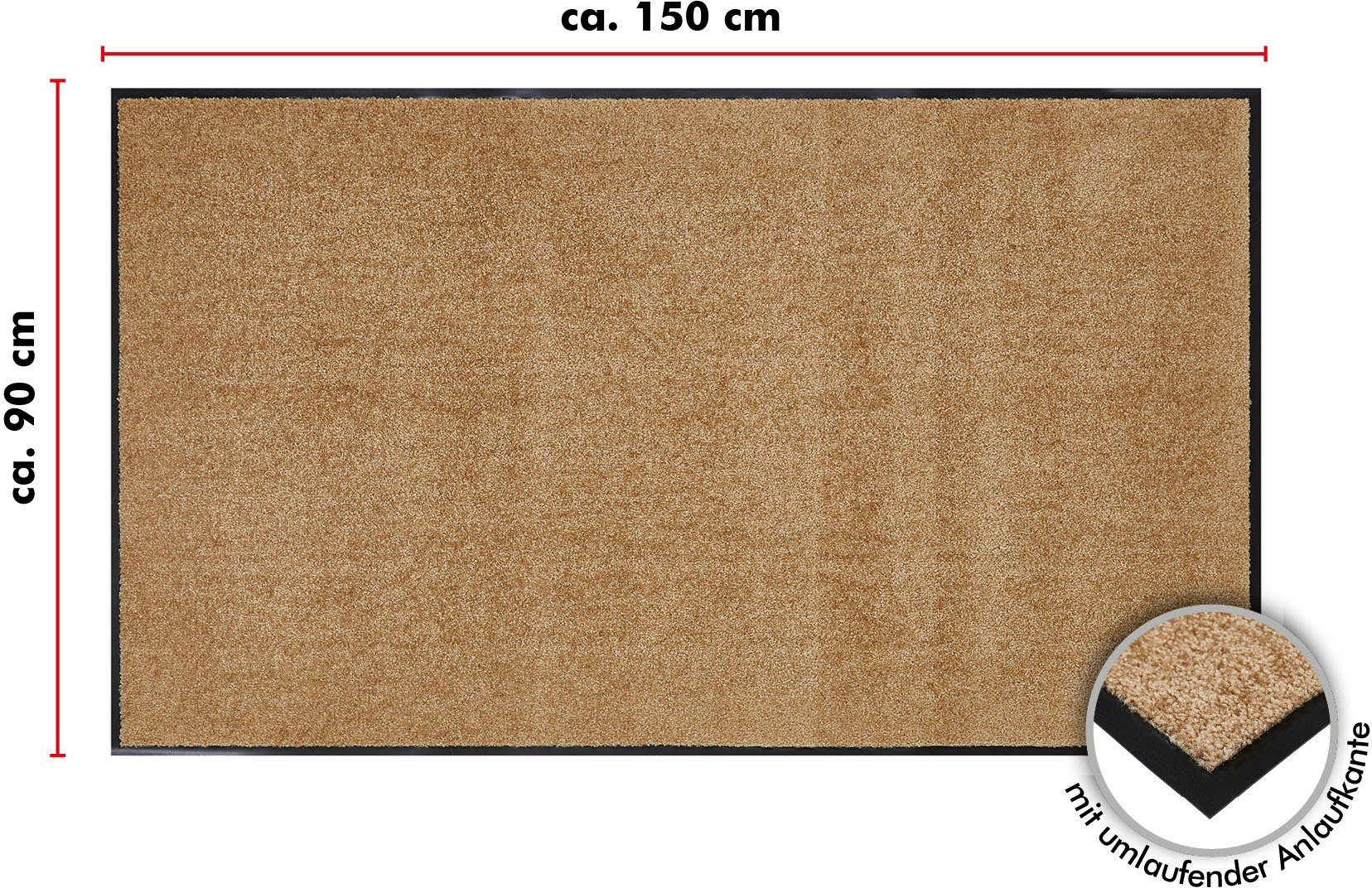 Andiamo Mat Super Wash & Clean, Made in Belgium Vuilopvangmat, uni kleuren, antislip, wasbaar