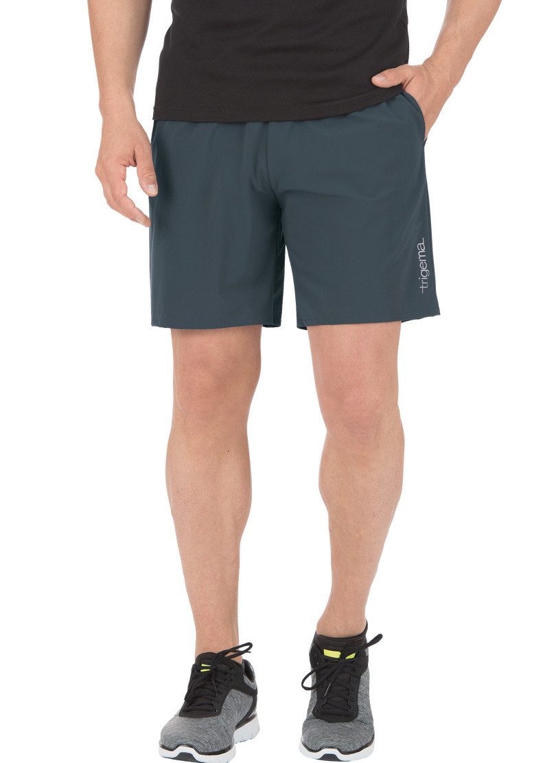 Trigema Jerseybroek TRIGEMA korte sportbroek met binnenslip van netstof (1-delig) heren broeken maat XXL grijs