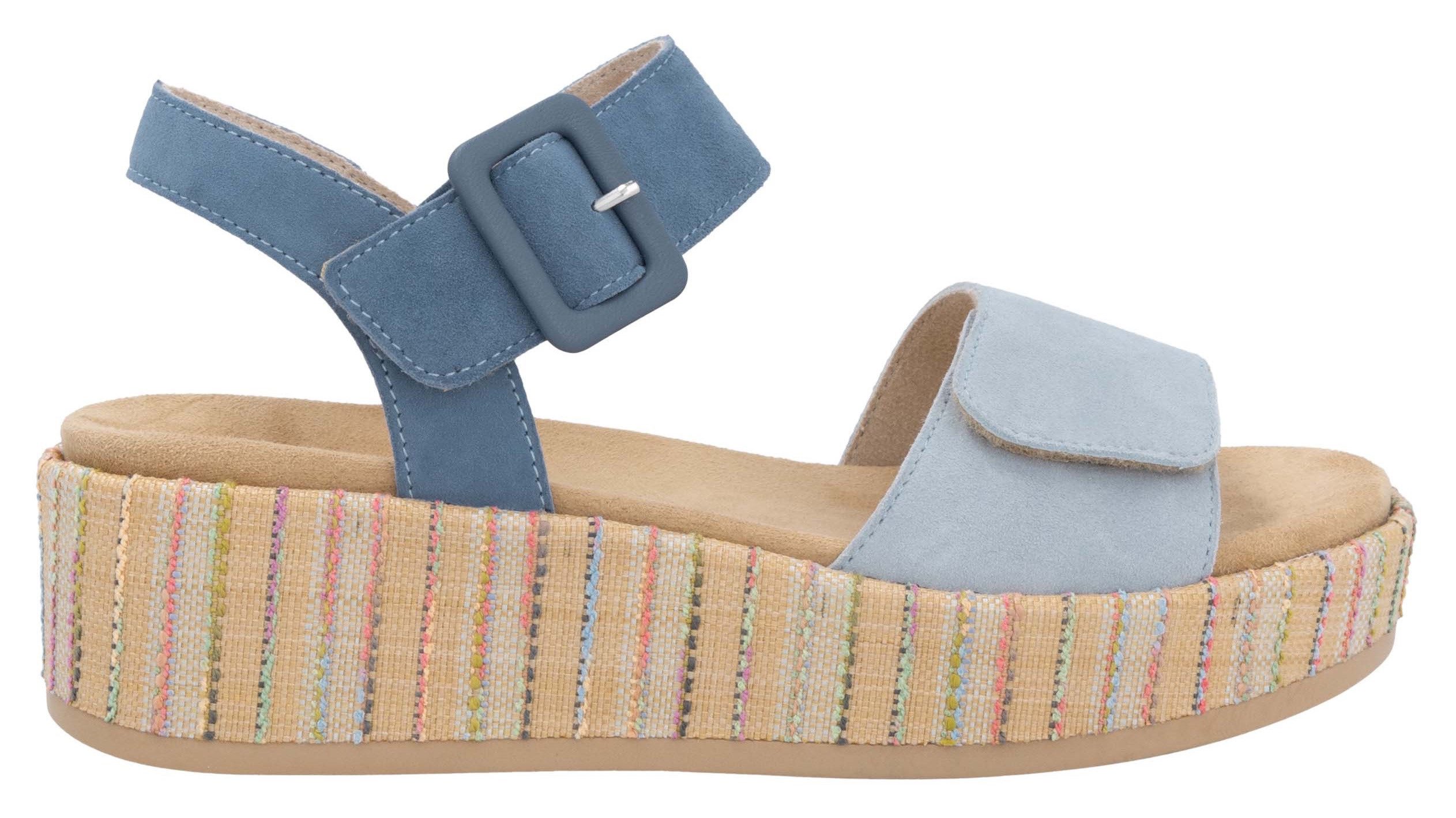 Remonte Sandaaltjes Elisabeth Hurley-Collection Sleehak, zomerschoen, sandaal met bandjes en bekleed plateau