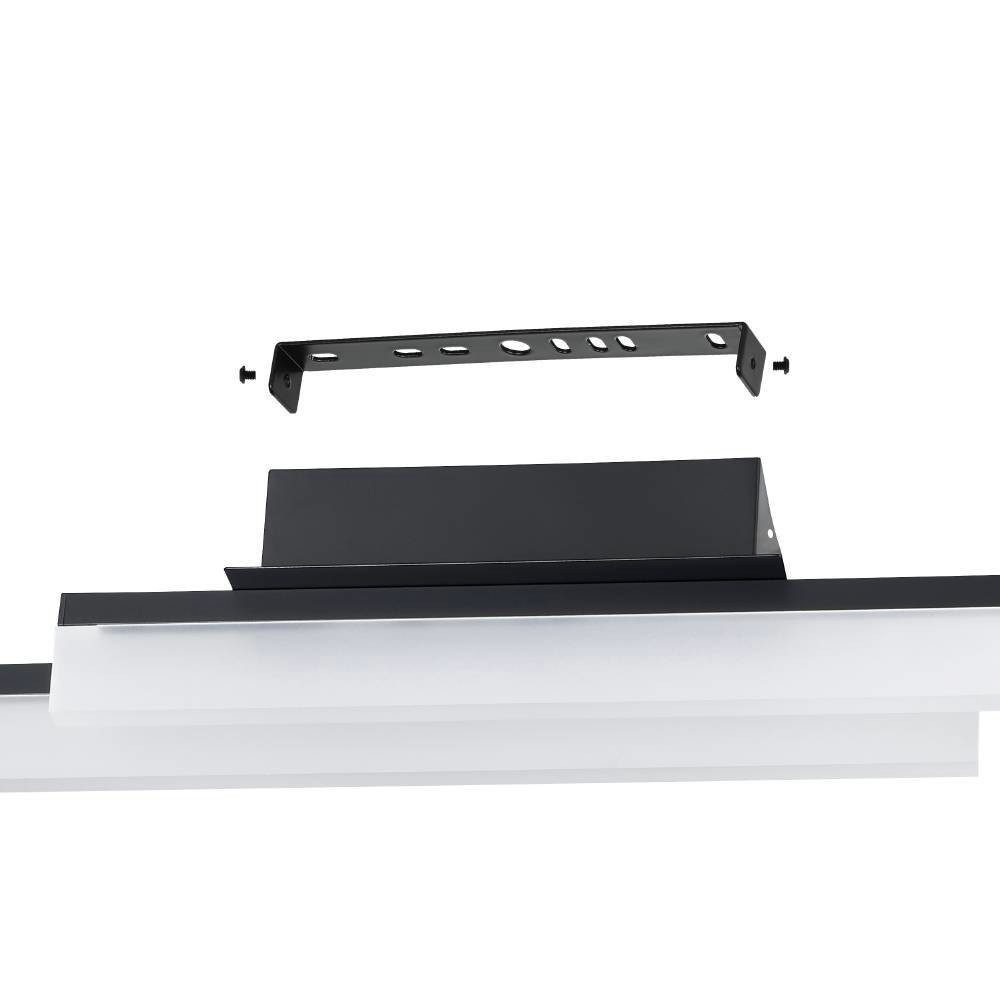 EGLO Plafondlamp PALMITAL Plafondlamp, metaal in zwart en kunststof in wit, IP44, L 88 cm (1 stuk)