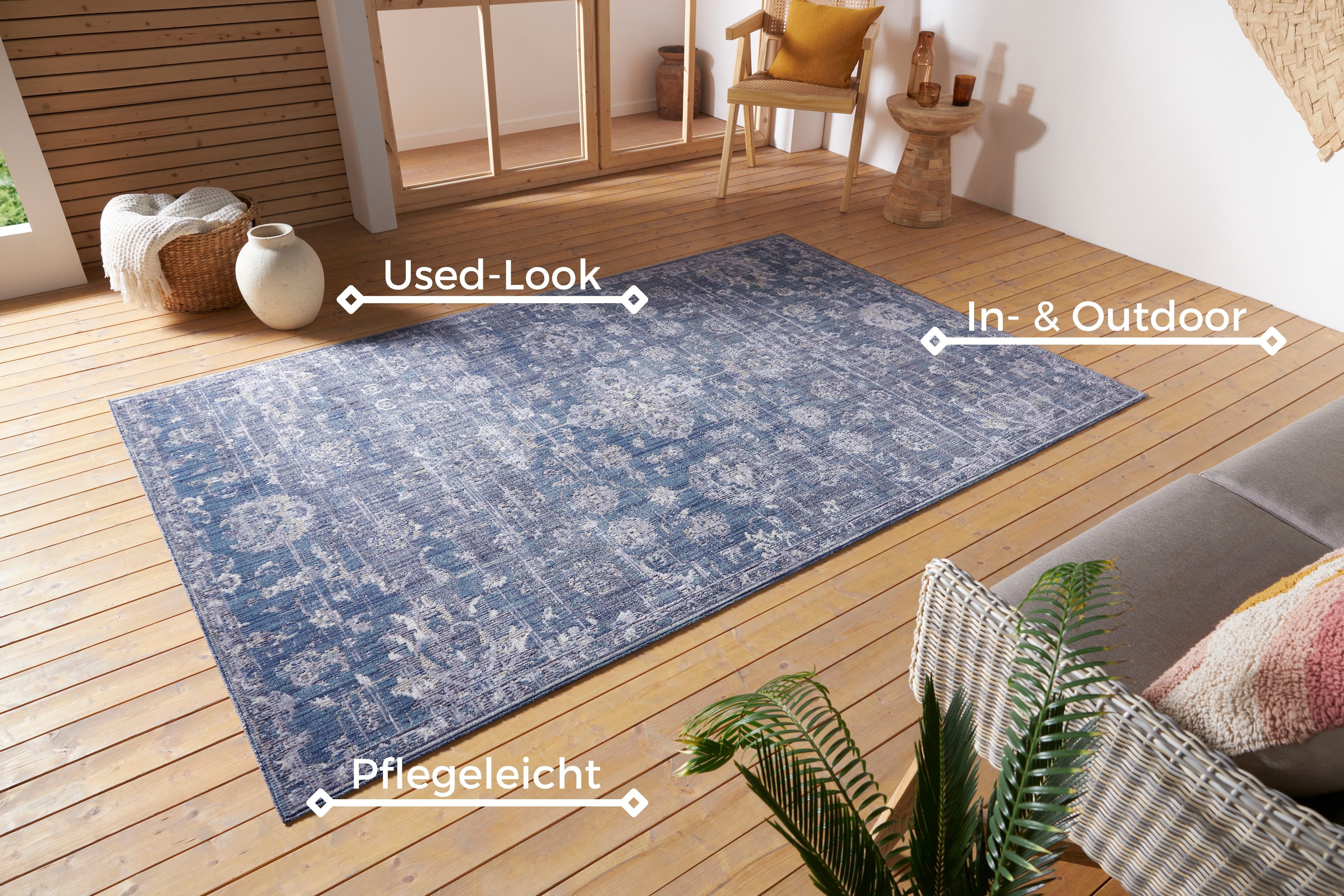 NORTHRUGS Vloerkleed Alexandrië In-& outdoor, loper, weerbestendig, balkon, woonkamer, oriënt
