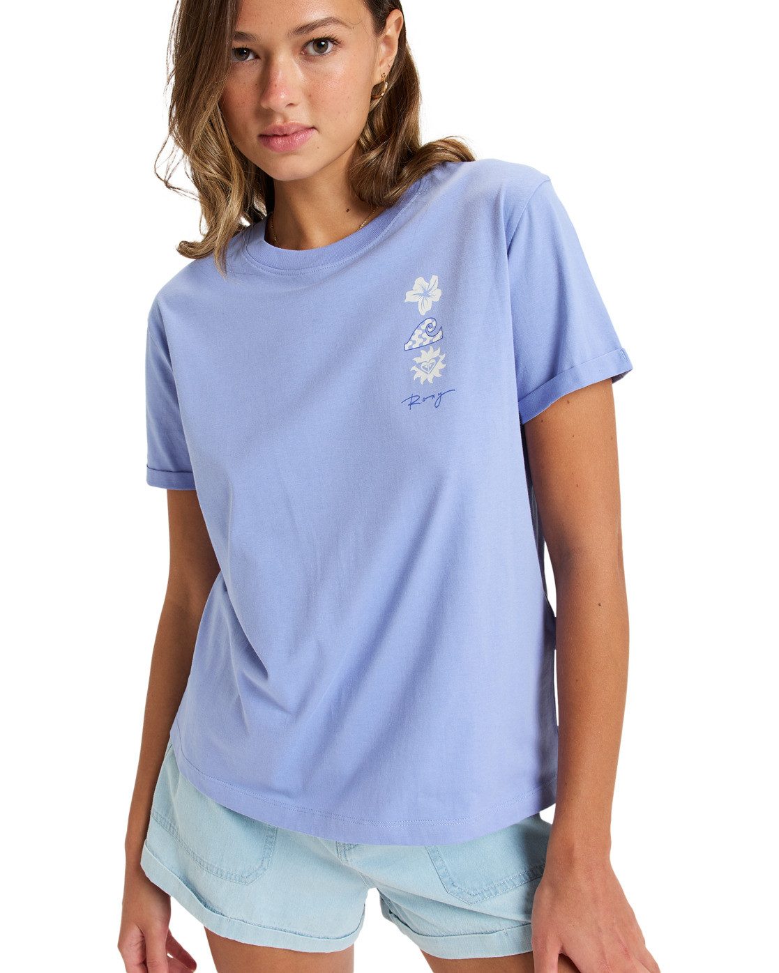 Roxy Shirttop Oceanregular Art dames tops maat XXS paars