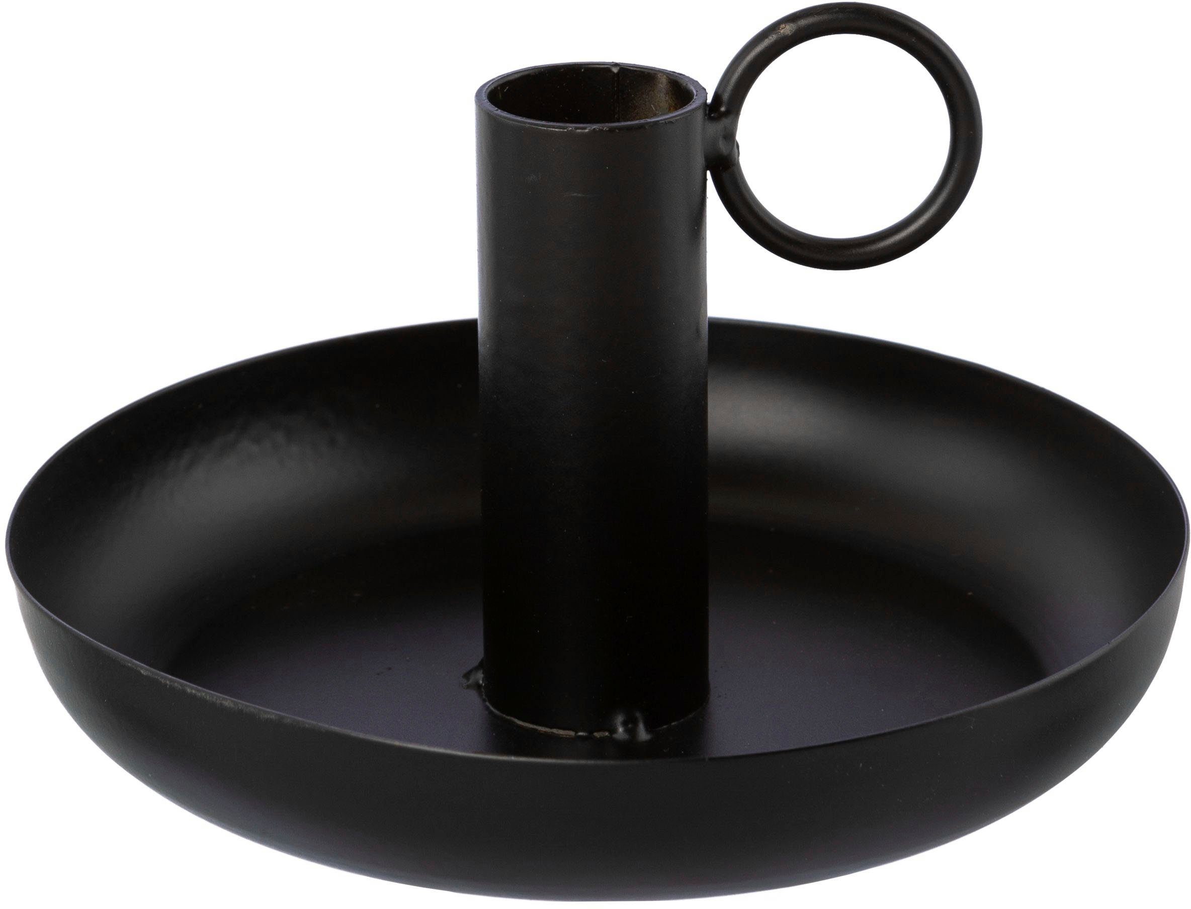 andas Kandelaar Stompkaarsenhouder Engla uit metaal, met decoratieve handgreep (set, 3 stuks)