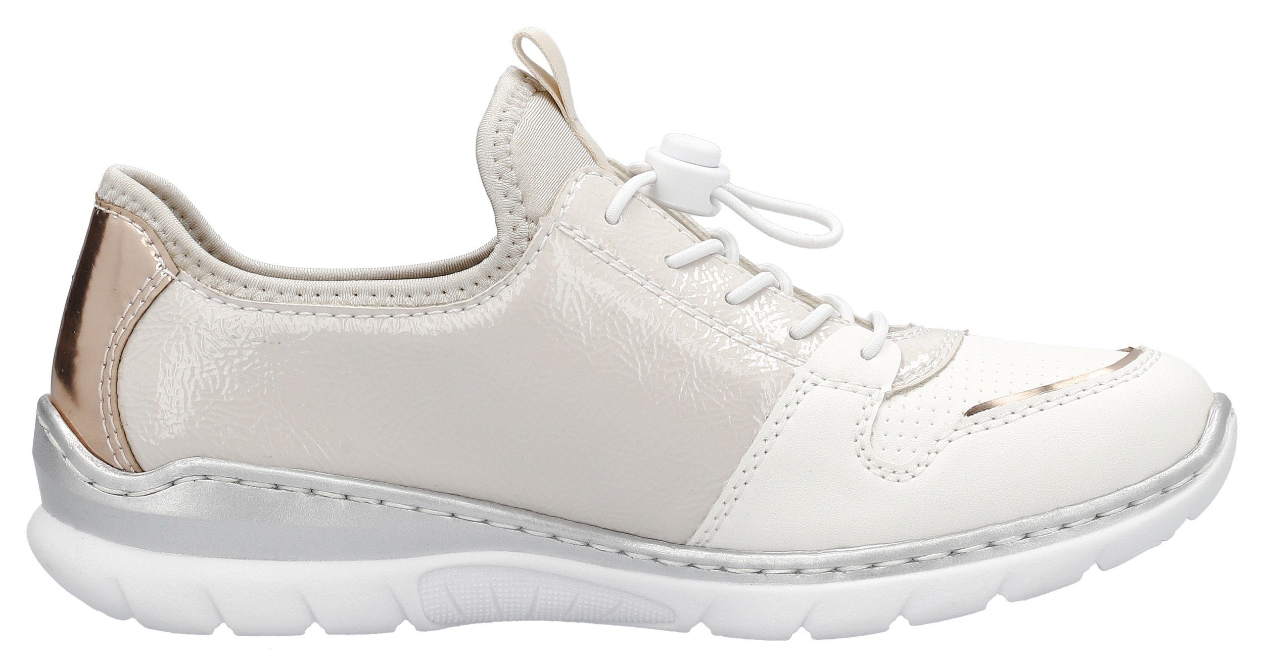 Rieker Slip-on sneakers Slipper, instapschoen, vrijetijdsschoen met elastiek en elastische instap