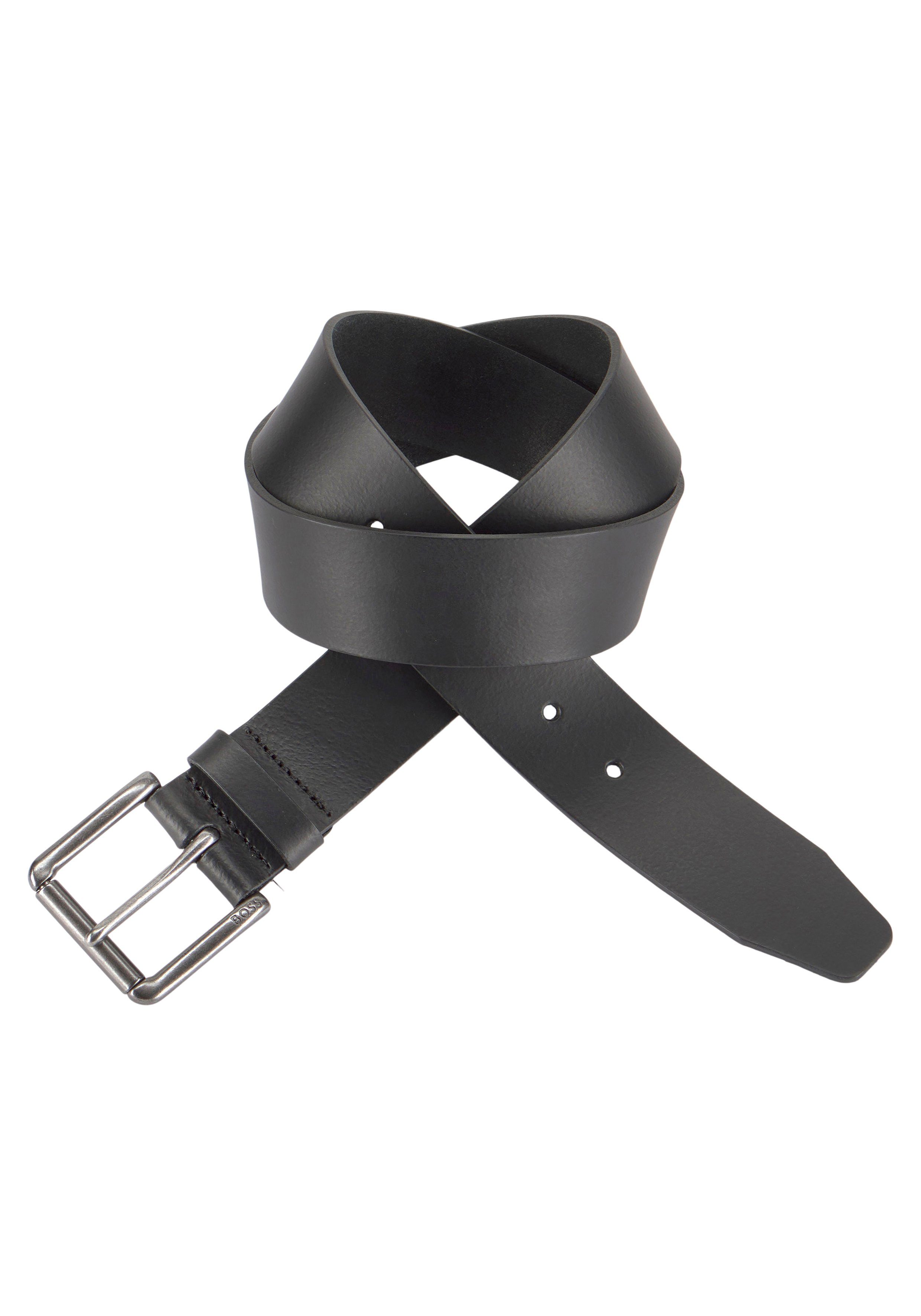 Boss Leren riem Joris Sz40 met logo op de riemsluiting