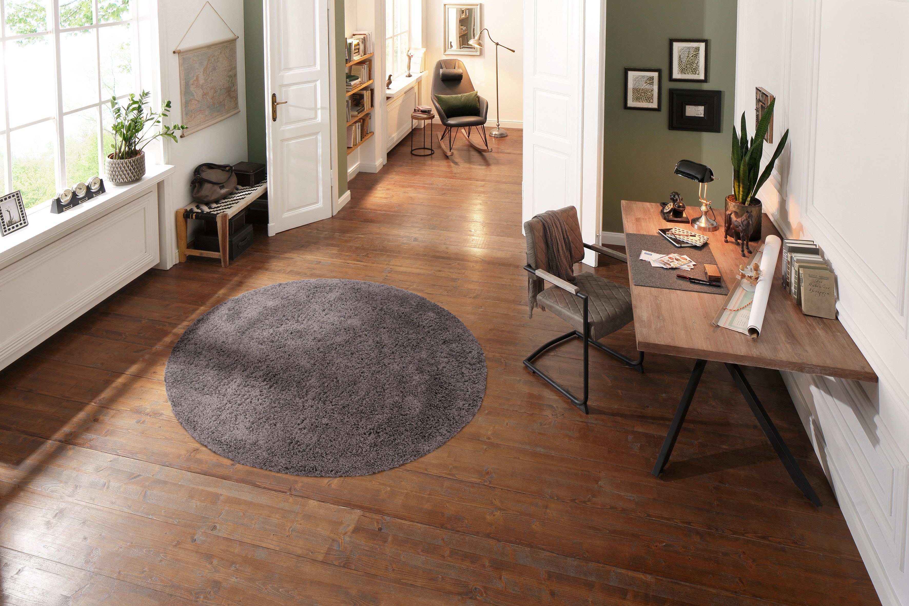 my home Vloerkleed Viva vloerkleed rond Unikleuren, uni, bijzonder zacht en behaaglijk