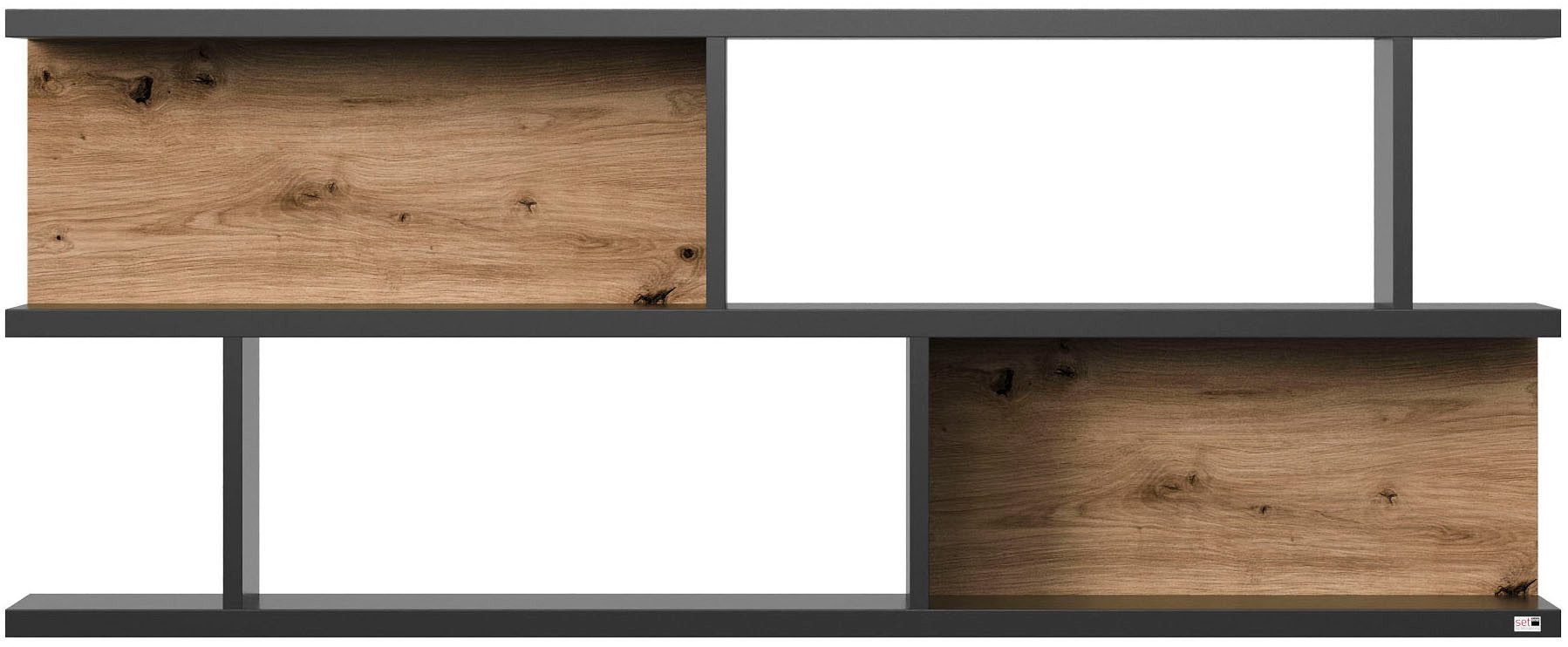 set one by Musterring Wandplank York Type 43, met 3 planken, 3 kleuren, verlichting optioneel, B 150 cm
