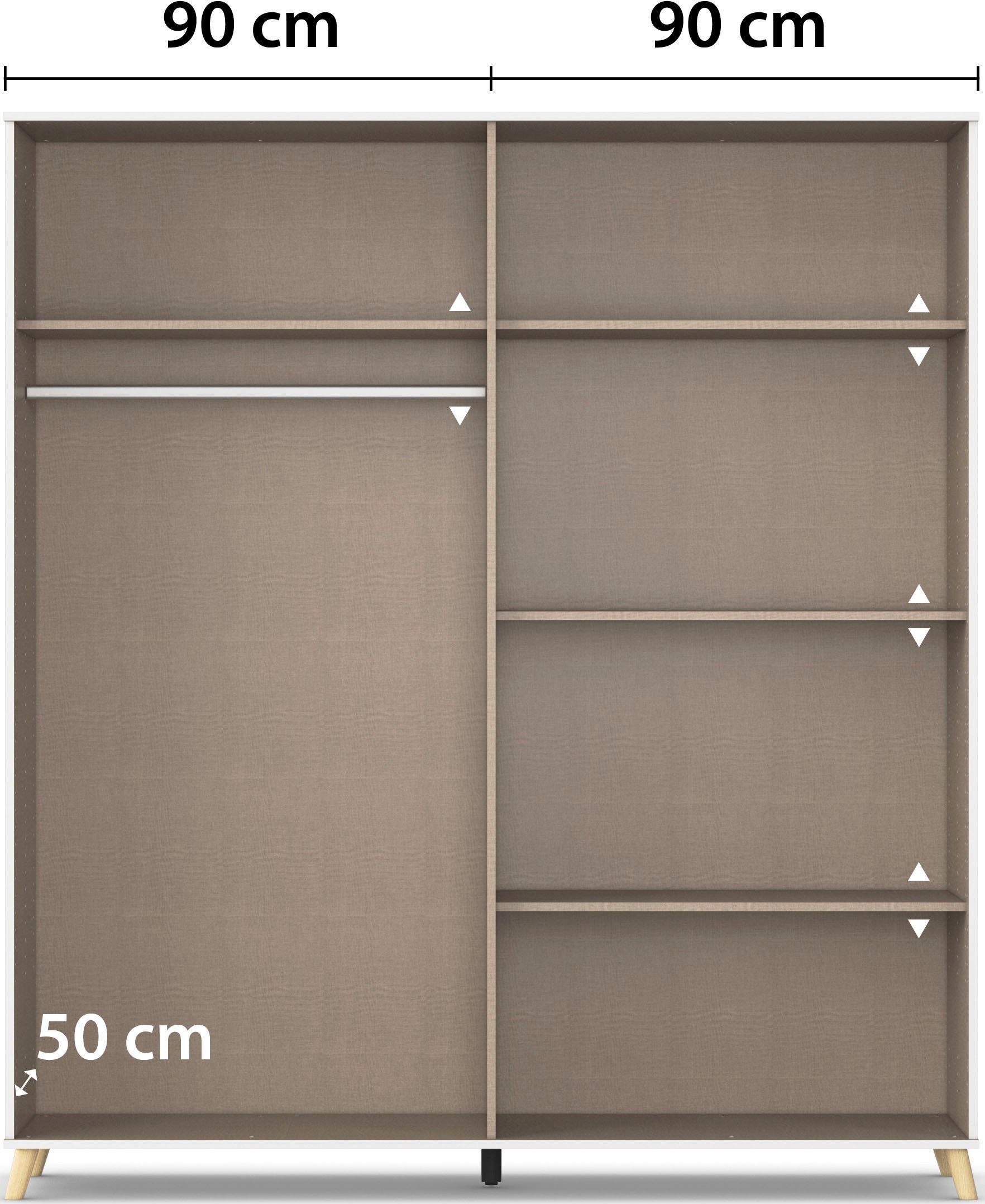 rauch Kledingkast Ottos Choice Skandi Kinderkamer Bestseller Slaapkamerkast FALUN in moderne scandi-look, poten/handgrepen eiken massief made in germany