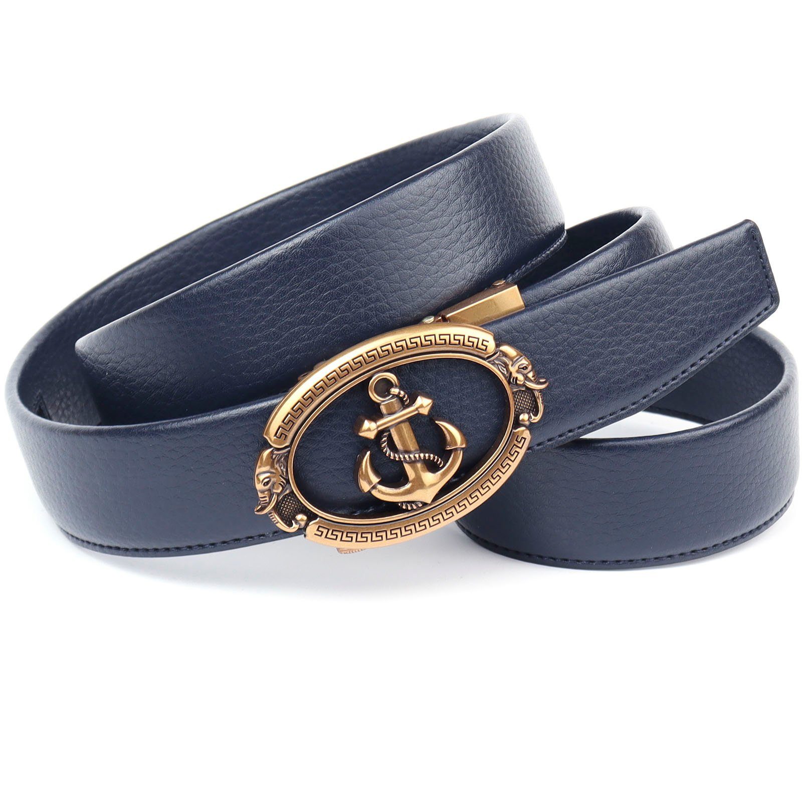 Anthoni Crown Leren riem Leren herenriem met ankergesp