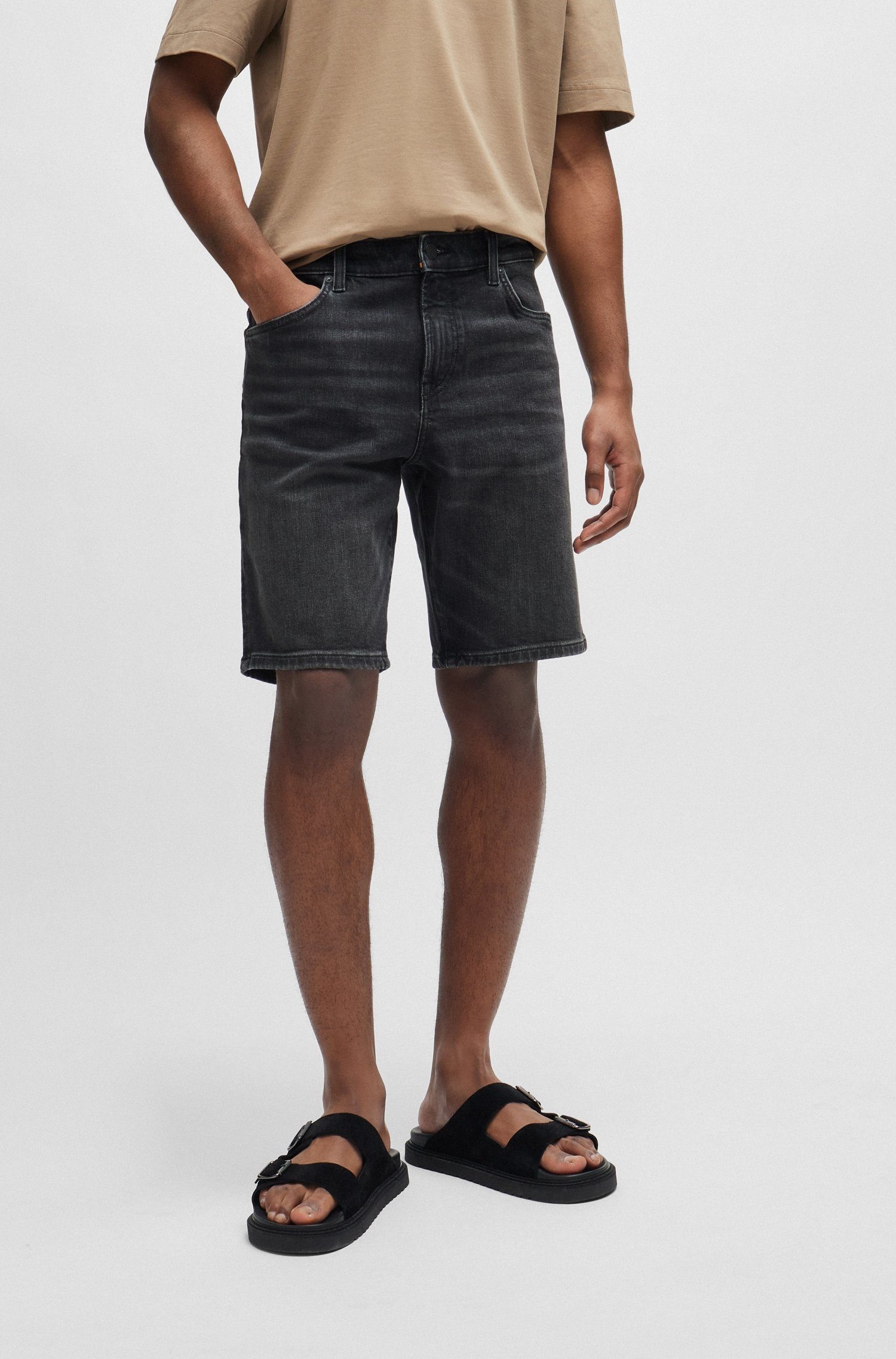 Boss Orange Korte regular fit jeans in 5-pocketmodel