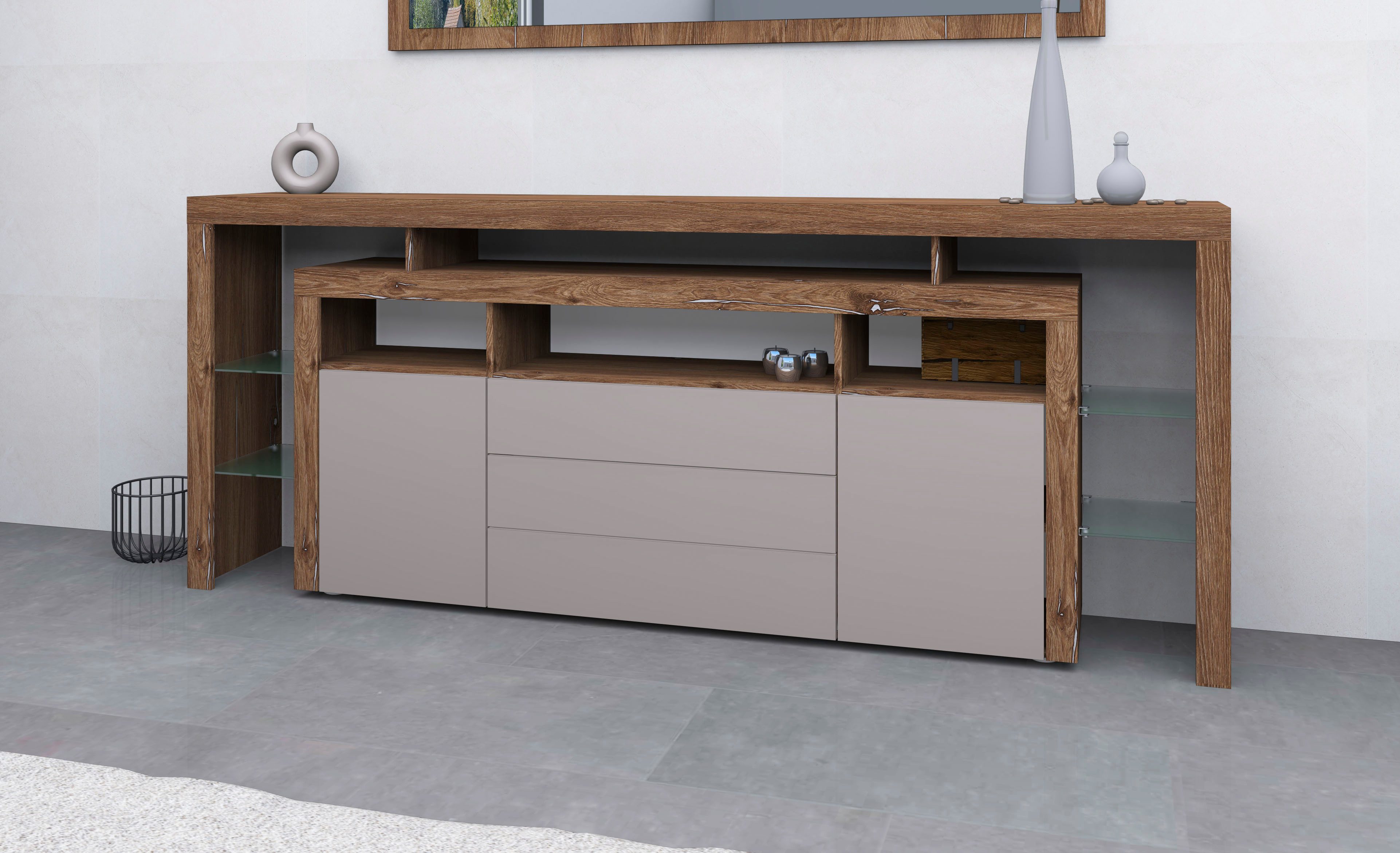 borchardt Möbel Dressoir ROSARIO Breedte 220 cm dressoirs bruin
