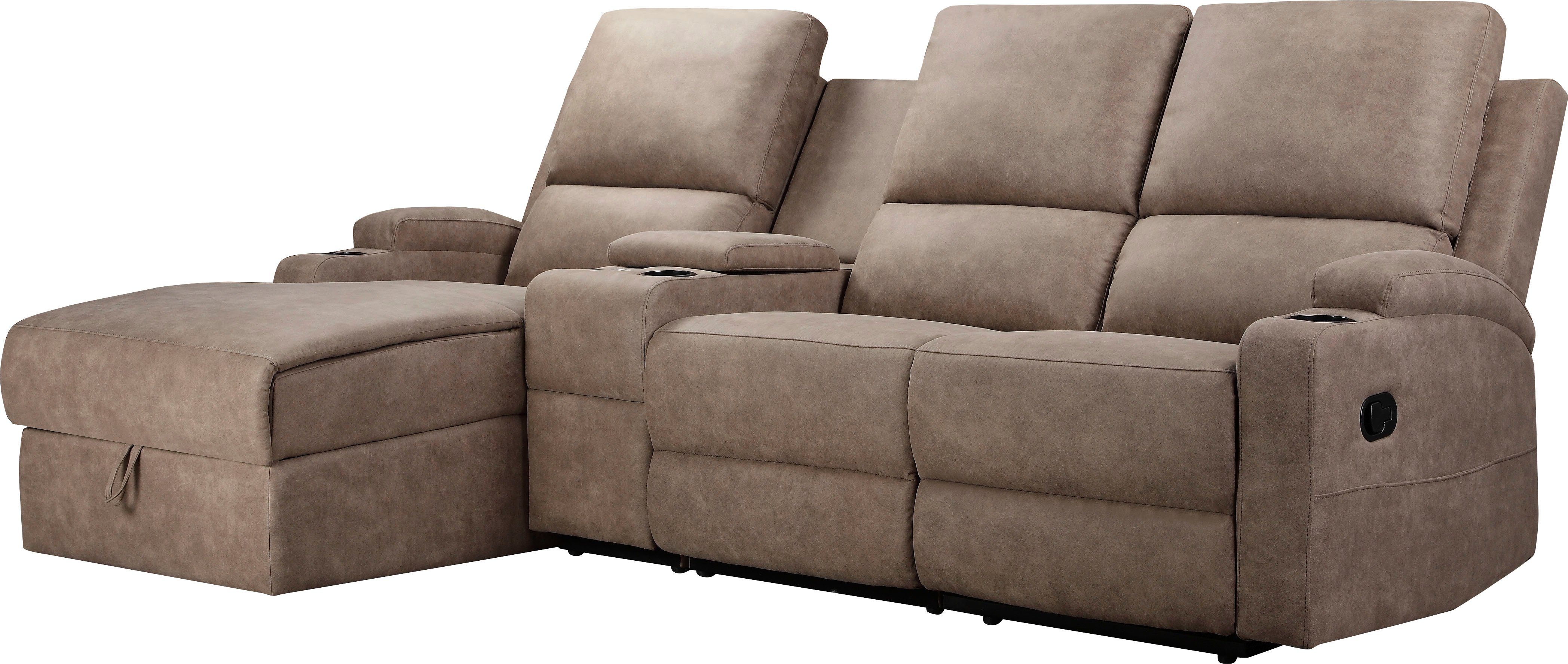 Home affaire Hoekbank NAPORI multimediabank, 3-zits bioscoopstoel XXL, L-vorm, 3 bekledingsstoffen