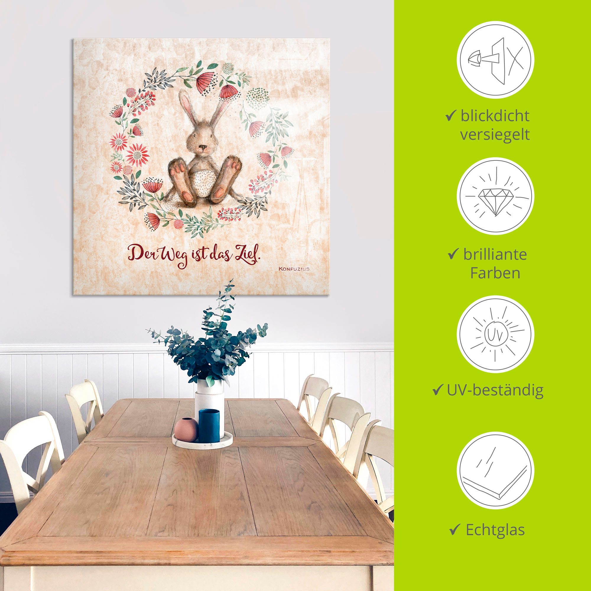 Artland Print op glas Levenswijsheid het doel