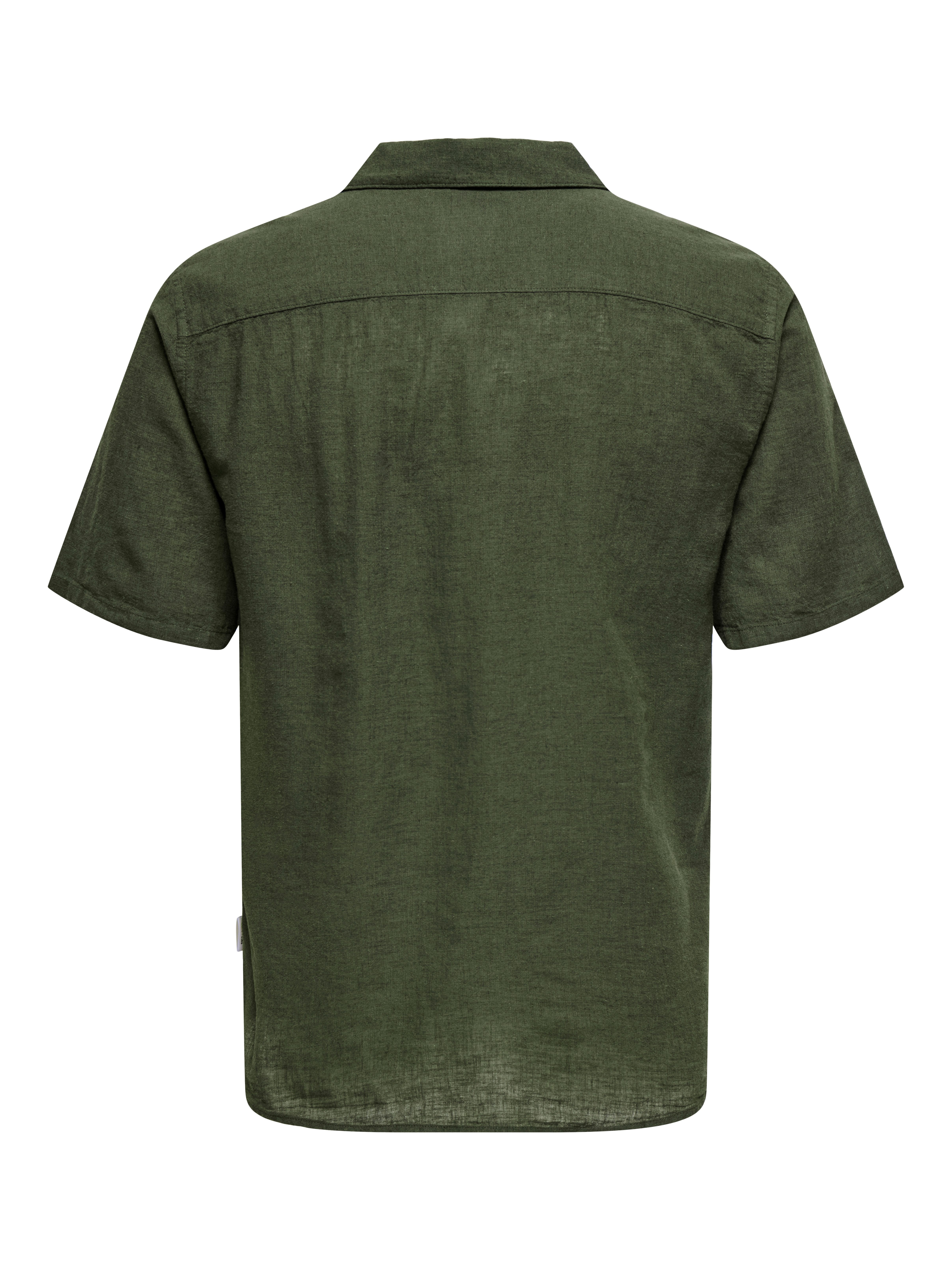 ONLY & SONS Overhemd met korte mouwen ONSCAIDEN SS SOLID RESORT LINEN NOOS