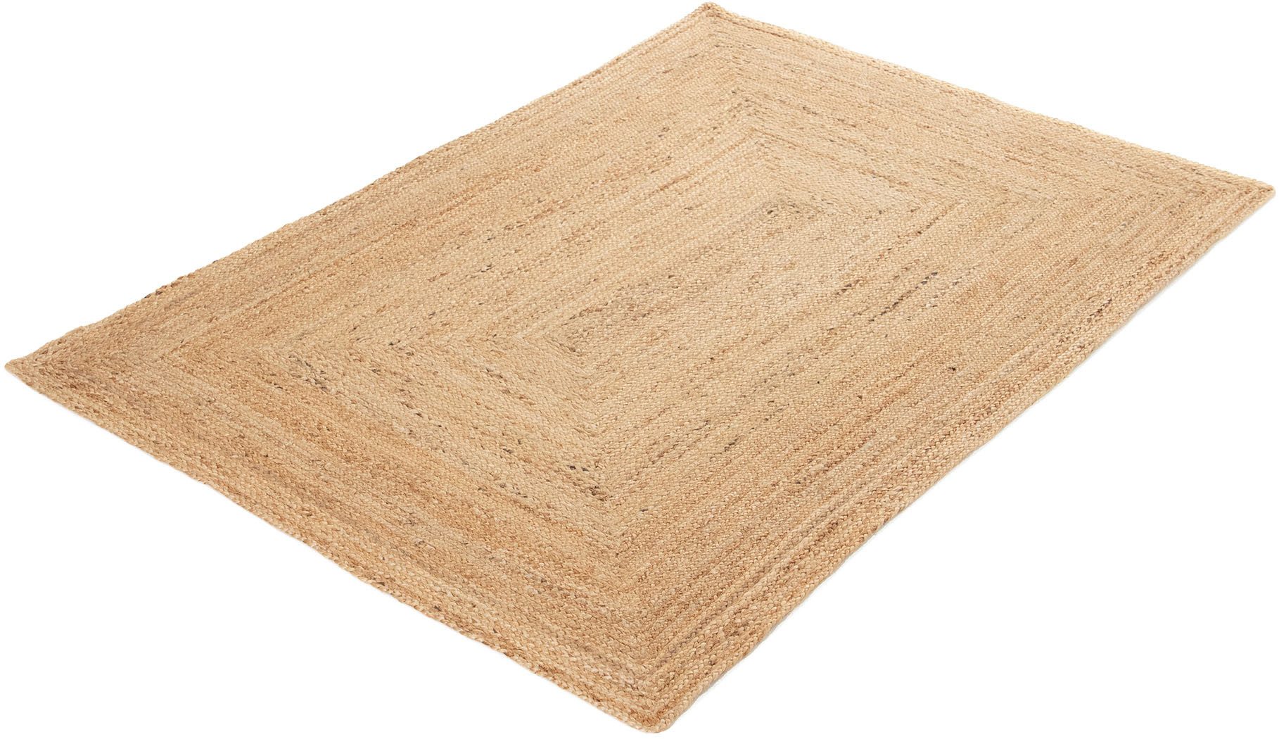 carpetfine Vloerkleed Nele jute-vloerkleed natuurmateriaal gevlochten tweezijdig te gebruiken kleed van 100% jute, vierkant en als loper