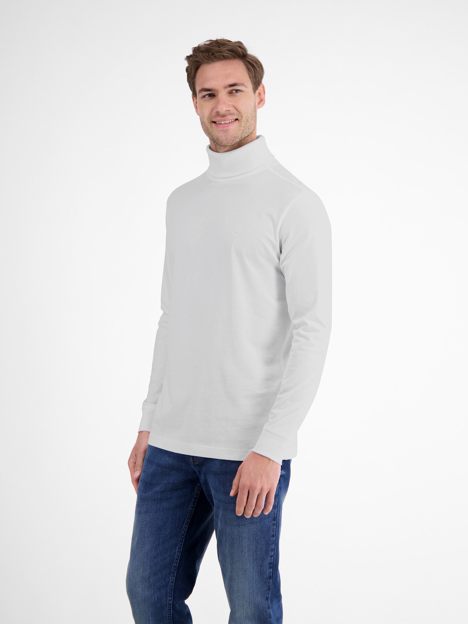 Lerros Sweatshirt LERROS Shirt met coltrui van zacht katoen