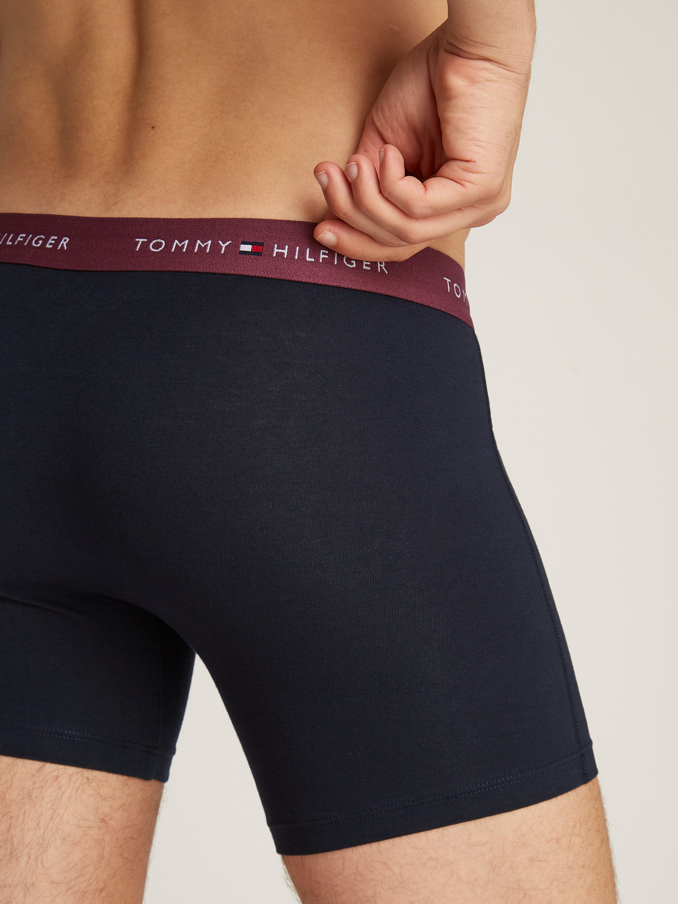 Tommy Hilfiger Underwear Boxershort 3P BOXER BRIEF WB met contrasterende logo-band (3 stuks)