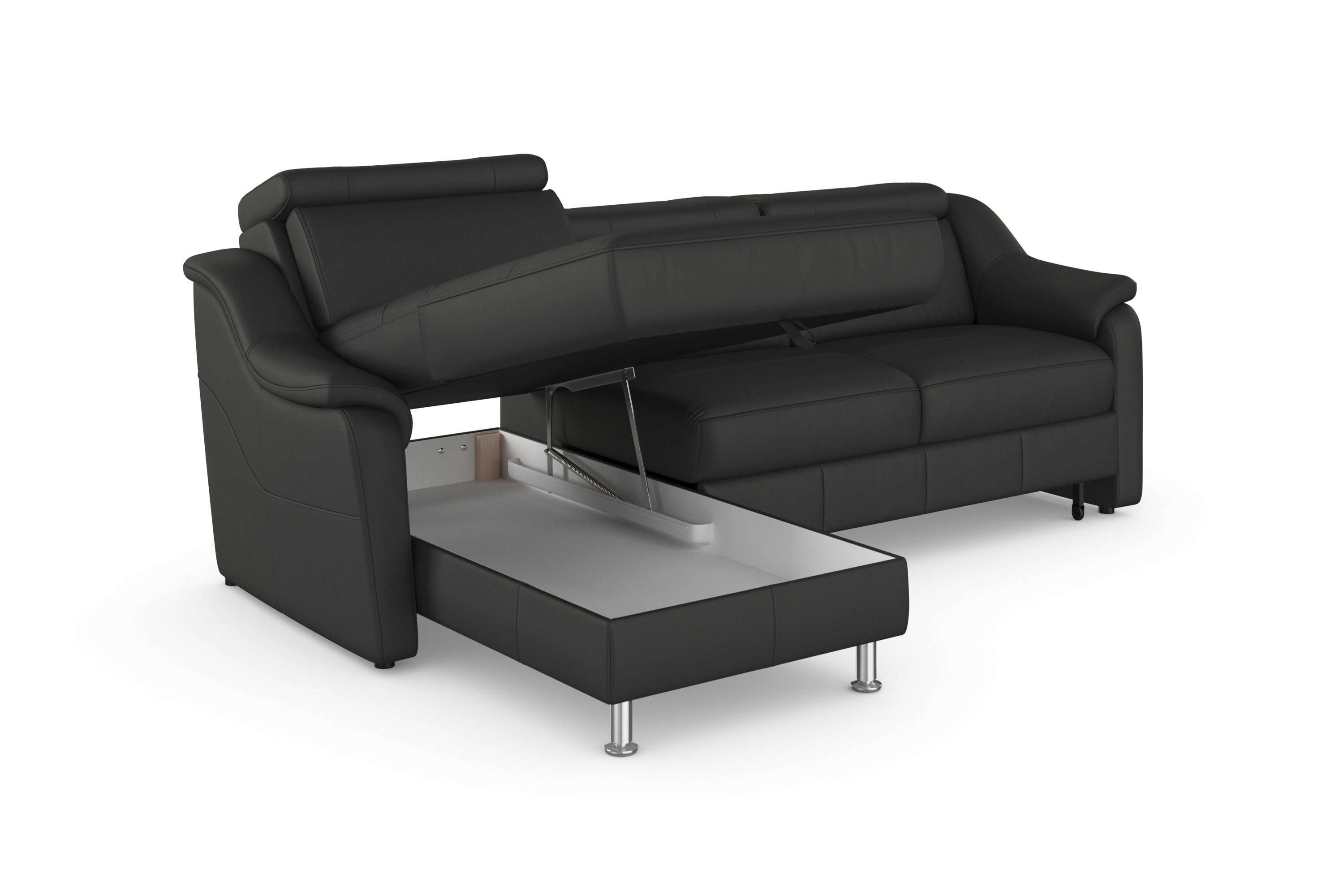 sit&more Hoekbank Freetown L-vorm met verstelbare hoofdsteun en comfortabele binnenvering
