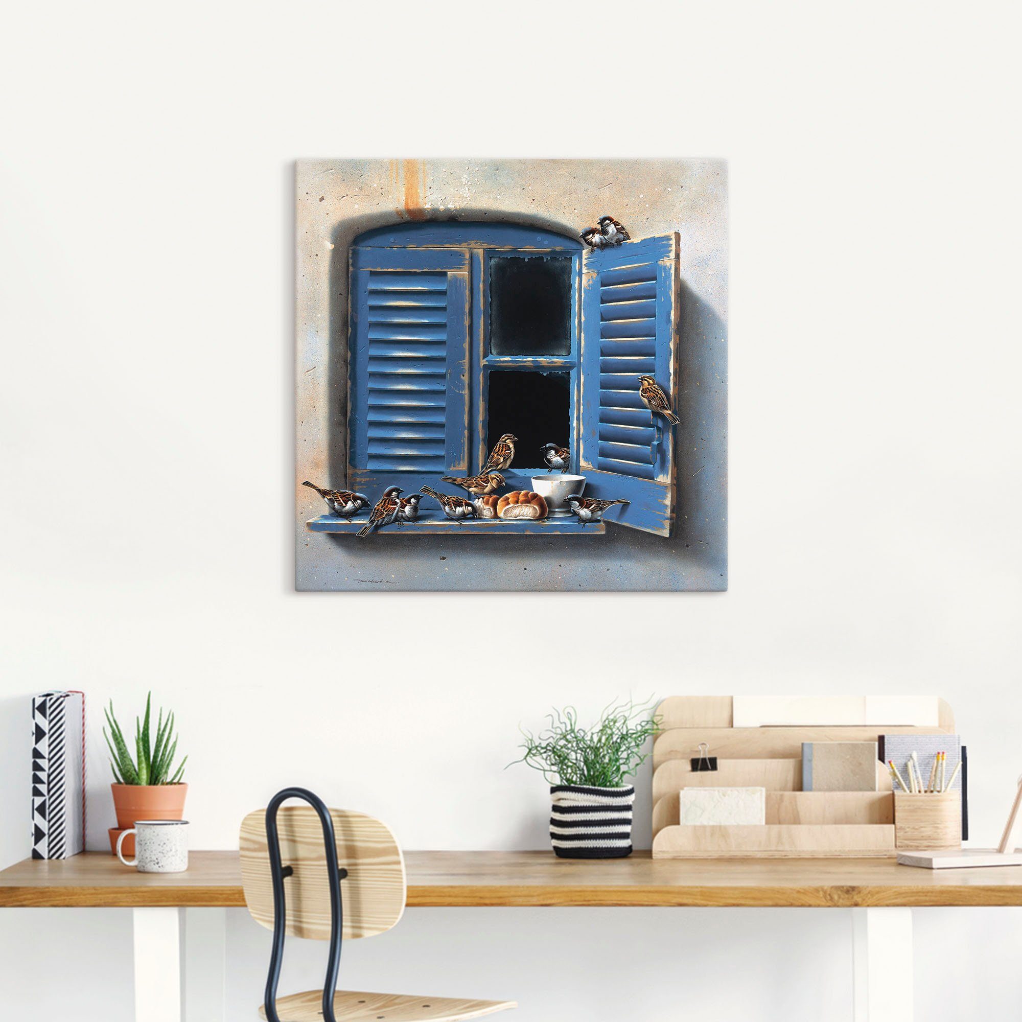 Artland Artprint Vogelbezoek II als artprint op linnen, poster in verschillende formaten maten