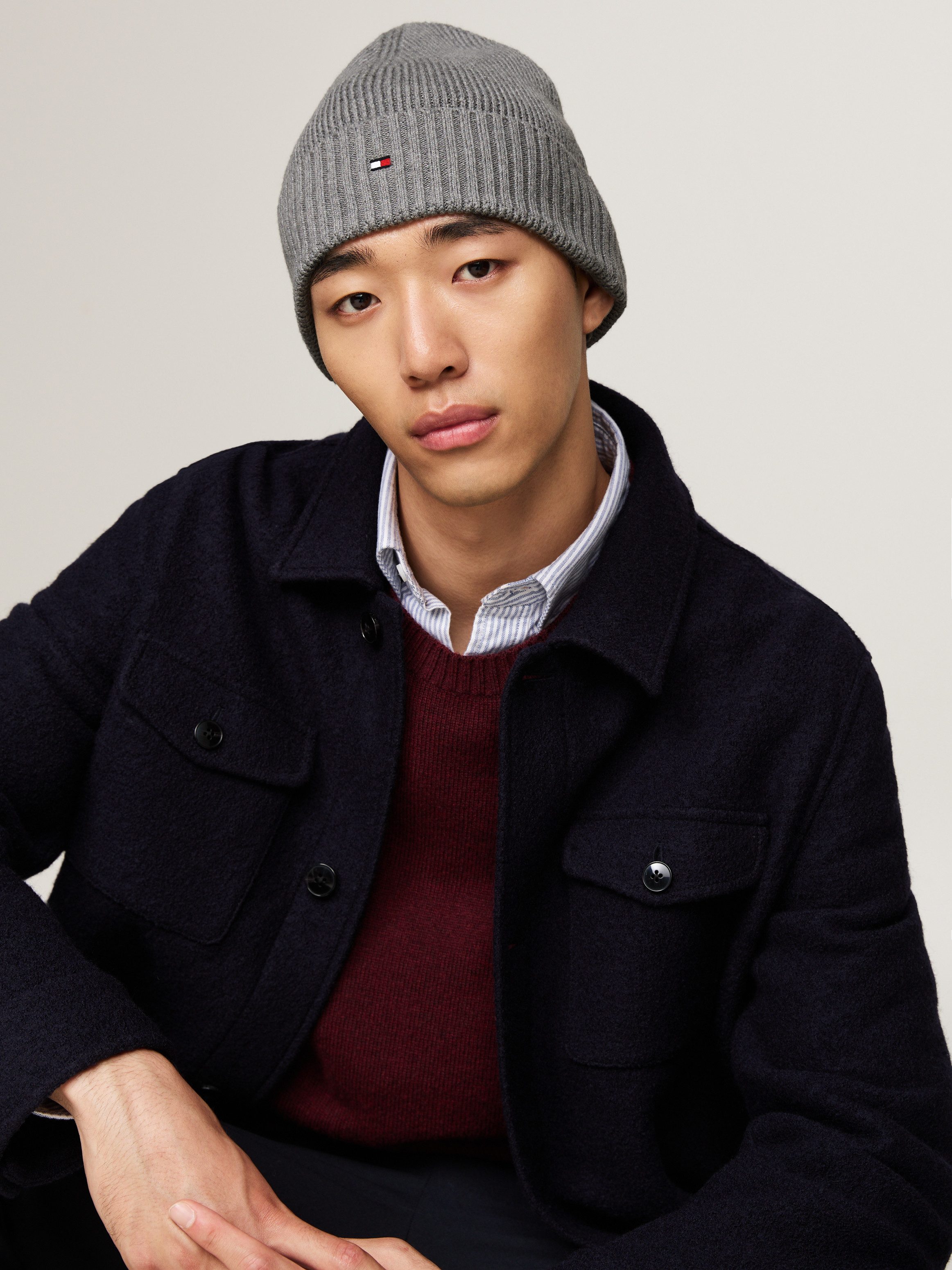 Tommy Hilfiger Gebreide muts TH FLAG PIMA COTTON BEANIE