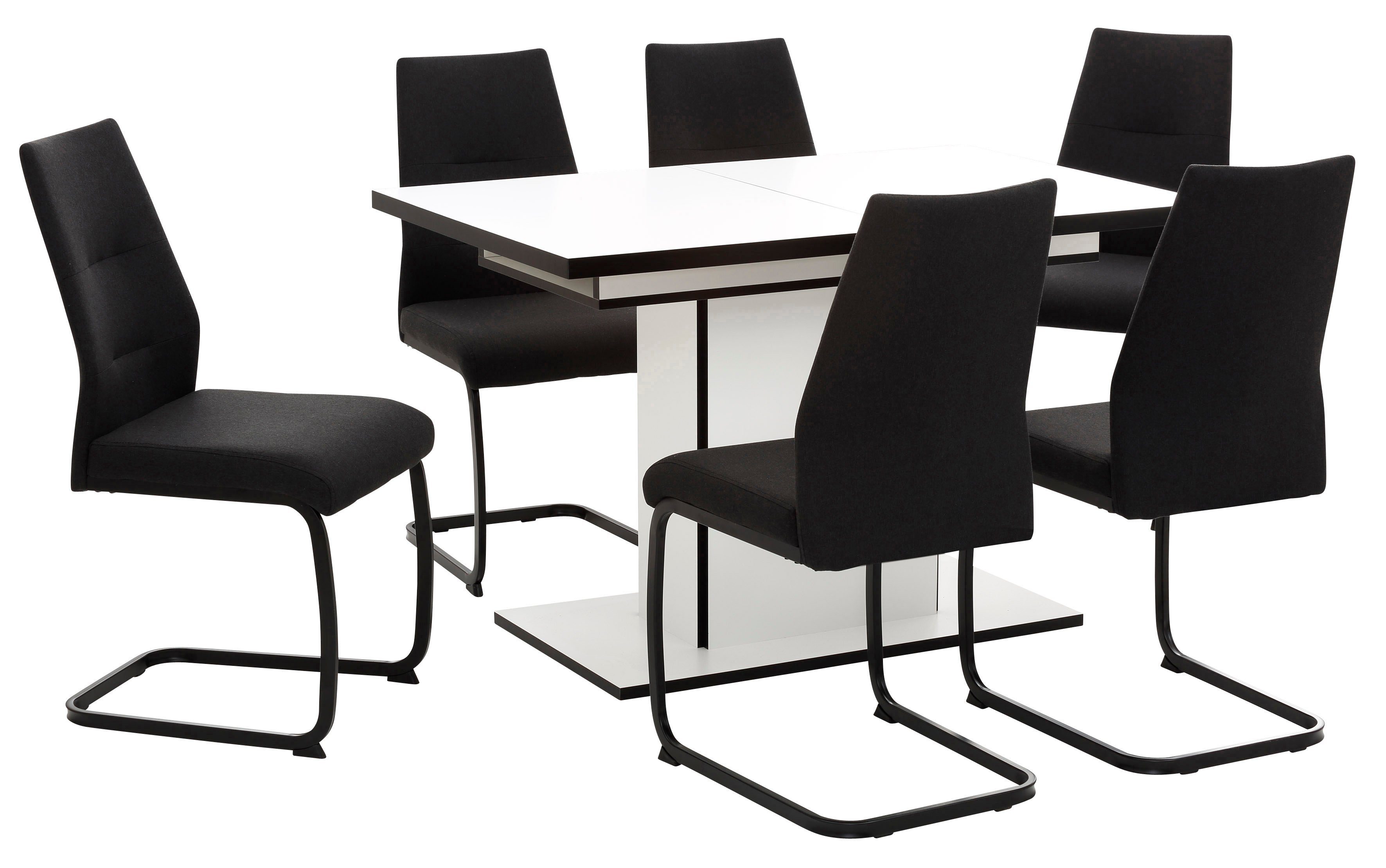 HELA Eethoek Ariana, TOPSELLER! OTTOs Choice, uitschuifbare eettafel, 6 stoelen Tafel uitschuifbaar 120 -160 cm, draagvermogen 140 KG, comfortabel gestoffeerd (set, 7-delig)