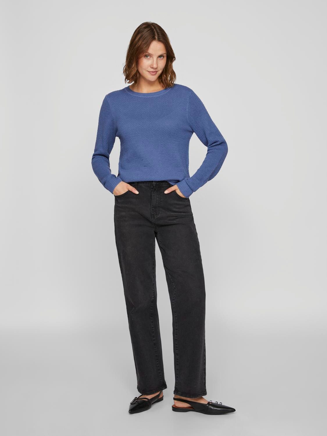 Vila Trui met ronde hals VIDALO O-NECK L S KNIT TOP- NOOS