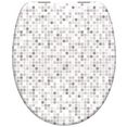 eisl toiletzitting mozaïek duroplast, toiletdeksel met softclosemechanisme, maximale belasting toiletbril 150 kg, toiletbril met motief grijs