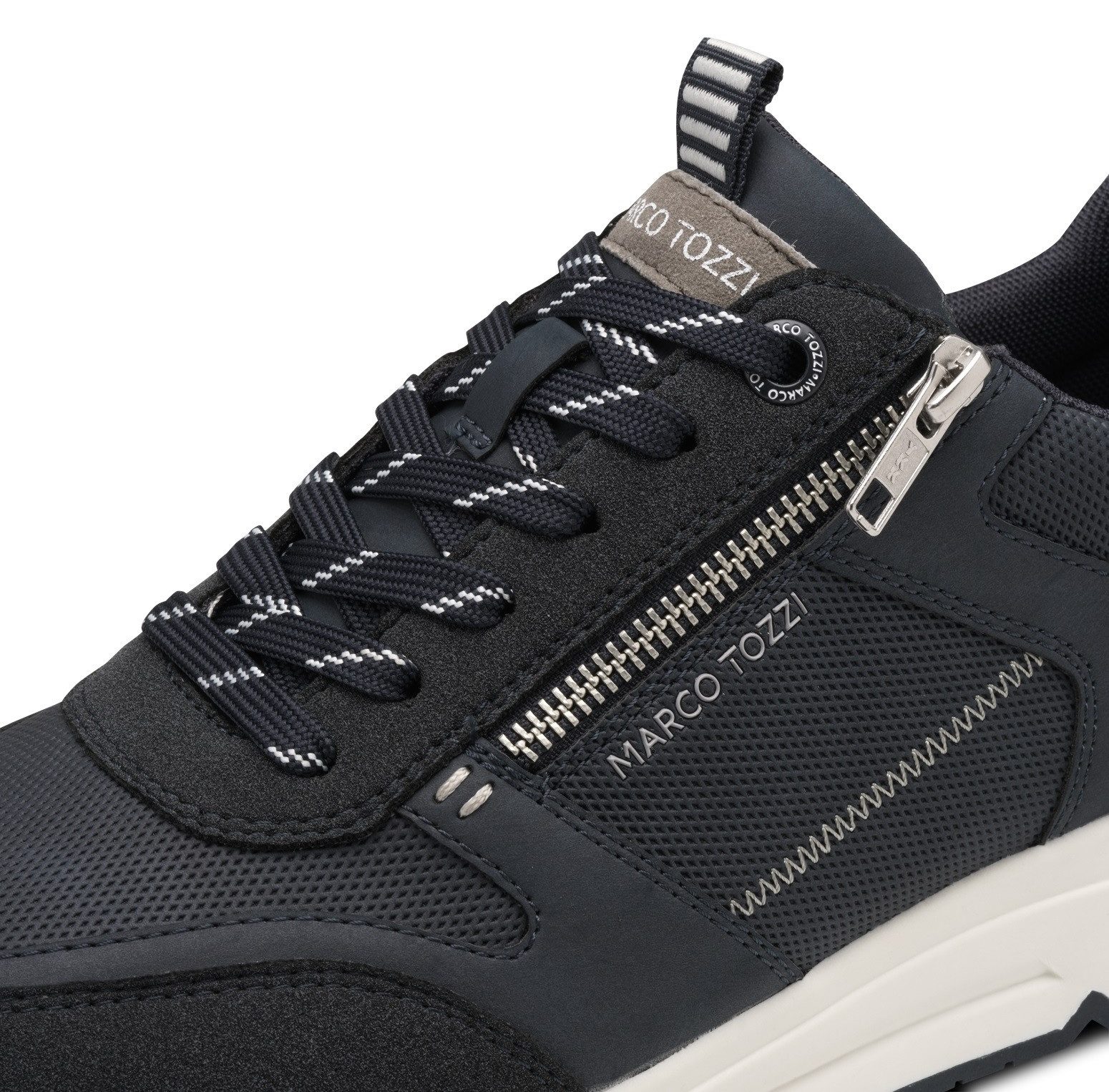 Marco Tozzi Sneakers met sleehak , vrijetijdsschoen, halfschoen, veterschoen met praktische rits