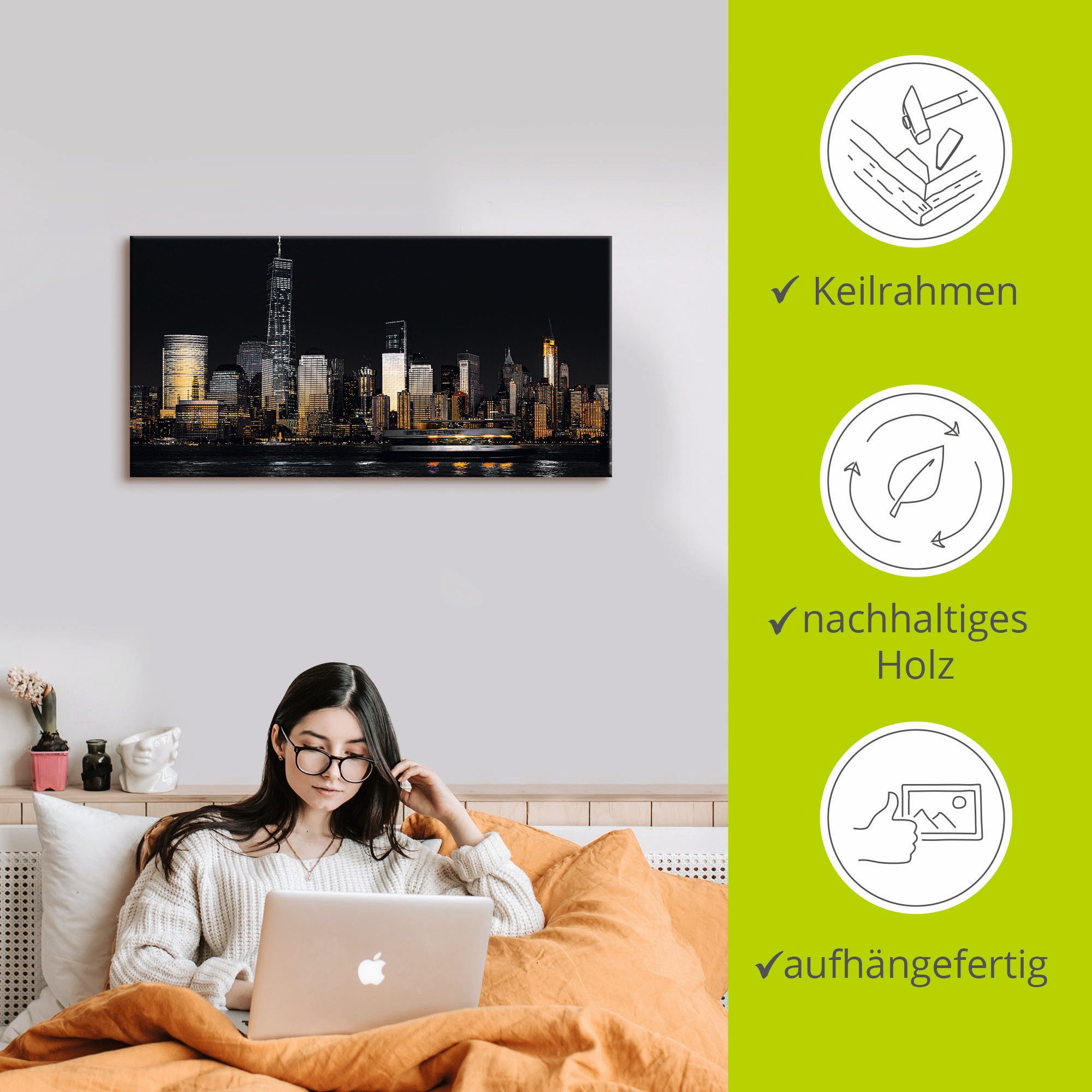 Artland Artprint New York Financial District als artprint van aluminium, artprint voor buiten, artprint op linnen in verschillende maten