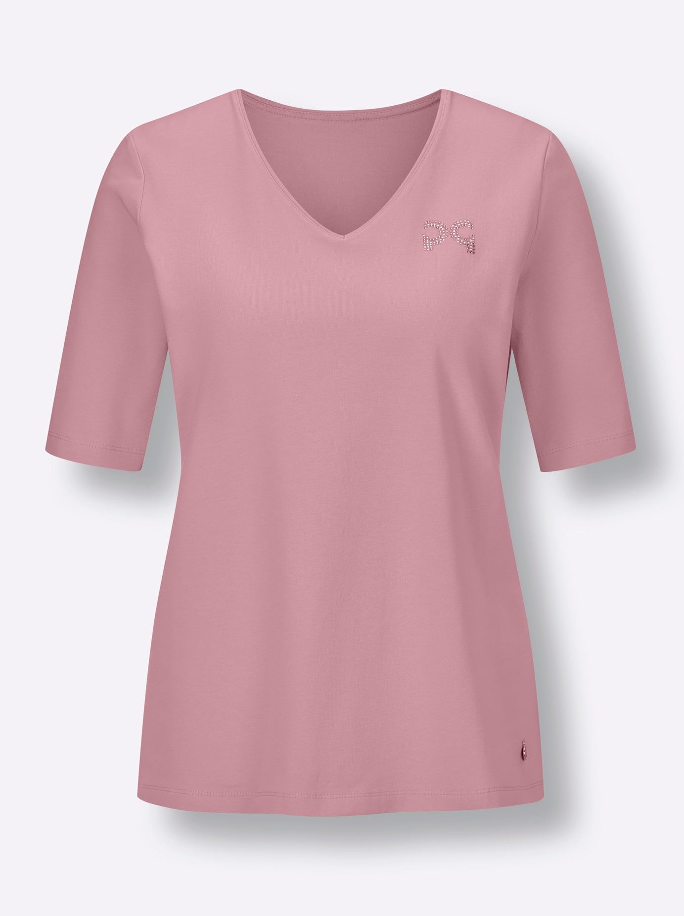 CREATION L PREMIUM Shirt met V-hals Pima-katoenen shirt (1-delig)