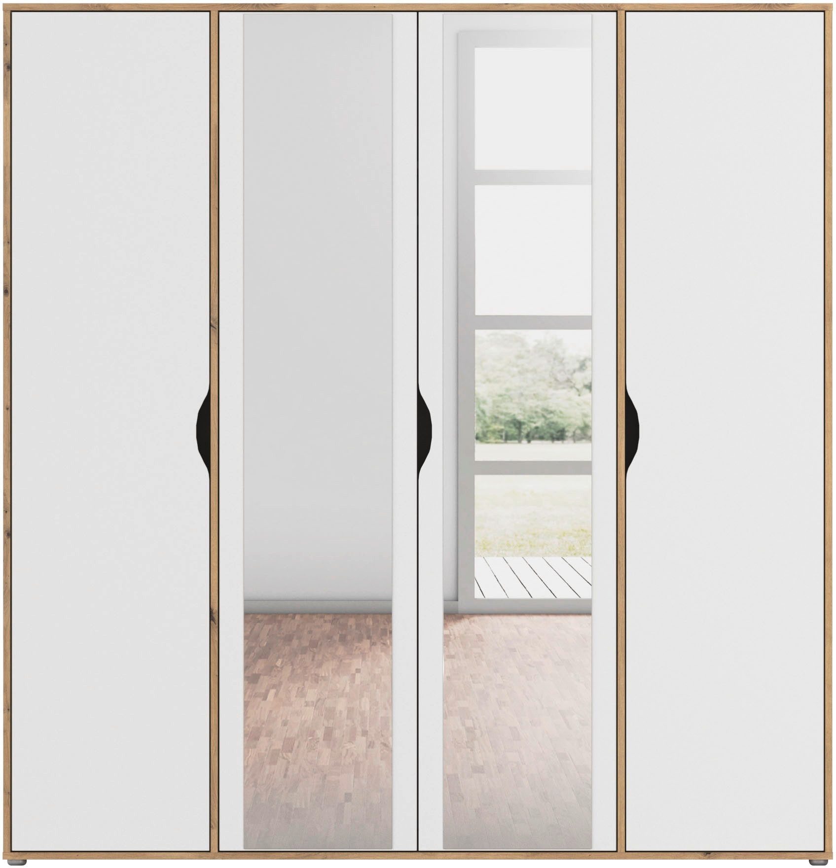 rauch Draaideurkast Kledingkast Kast Garderobe Wasmand NARAI met Spiegel Greefaansluitingen voor een greeploze look TOPSELLER MADE IN GERMANY