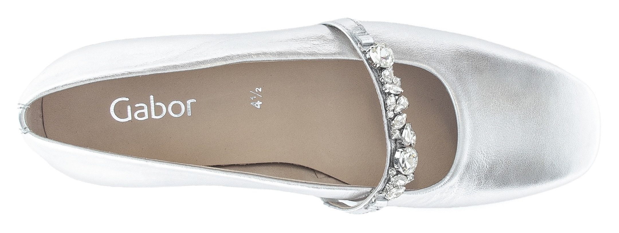 Gabor Ballerina's , blockhak, comfort schoen, flats met fonkelende sierstenen