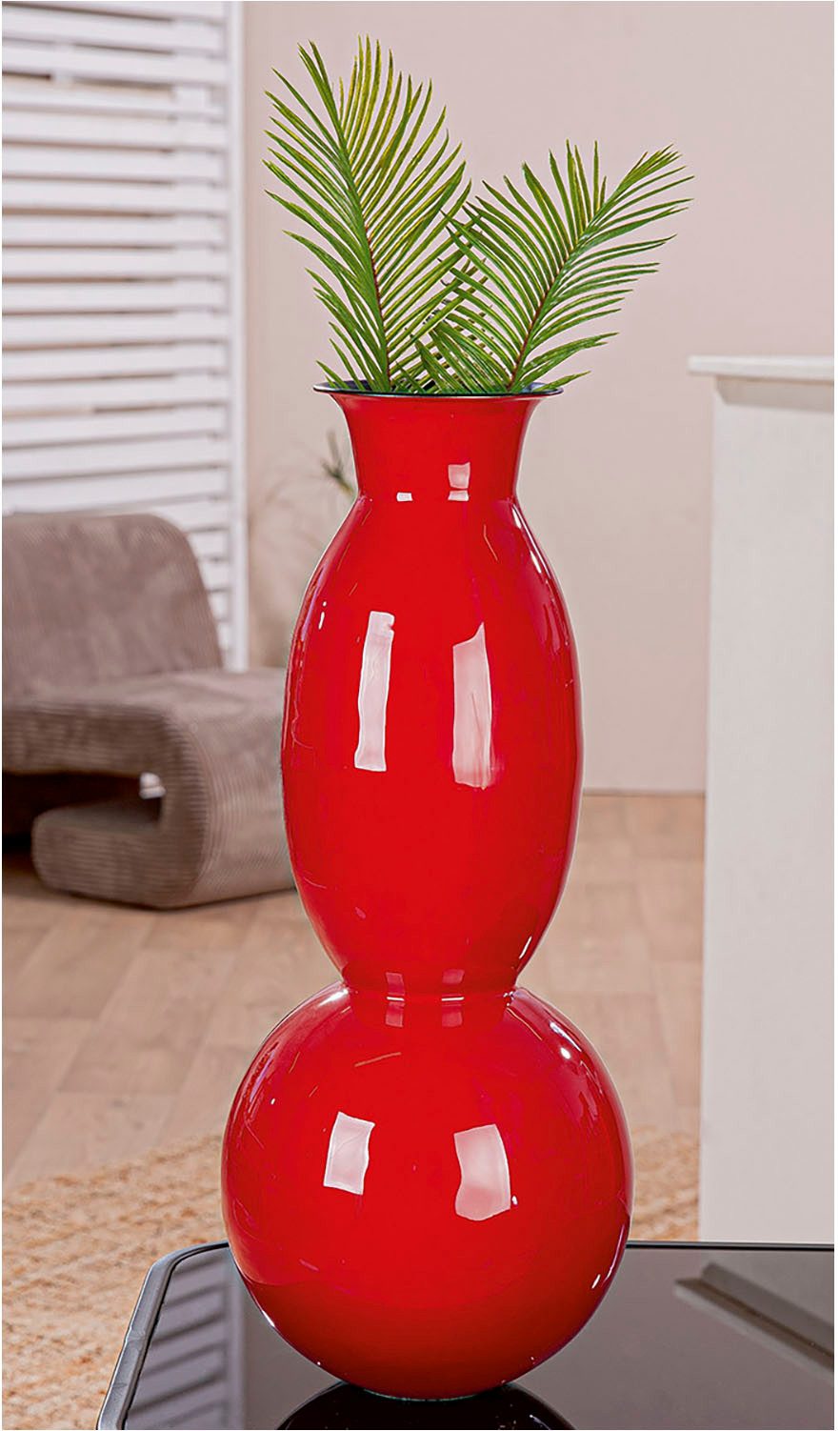 GILDE Vloervaas Vase Neo rot H.49 cm (1 stuk)
