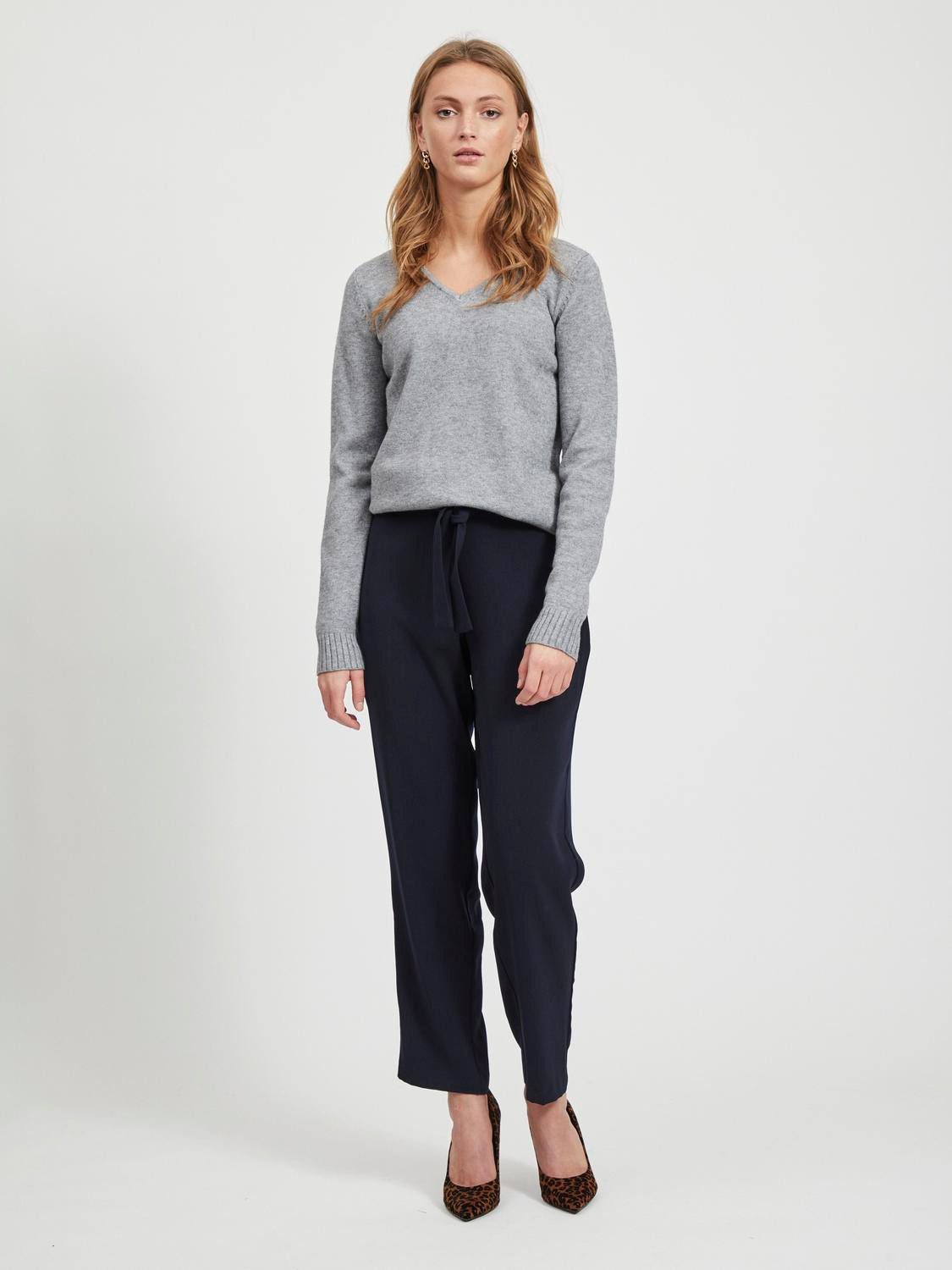 Vila Trui met V-hals VIRIL V-NECK L/S KNIT TOP - NOOS