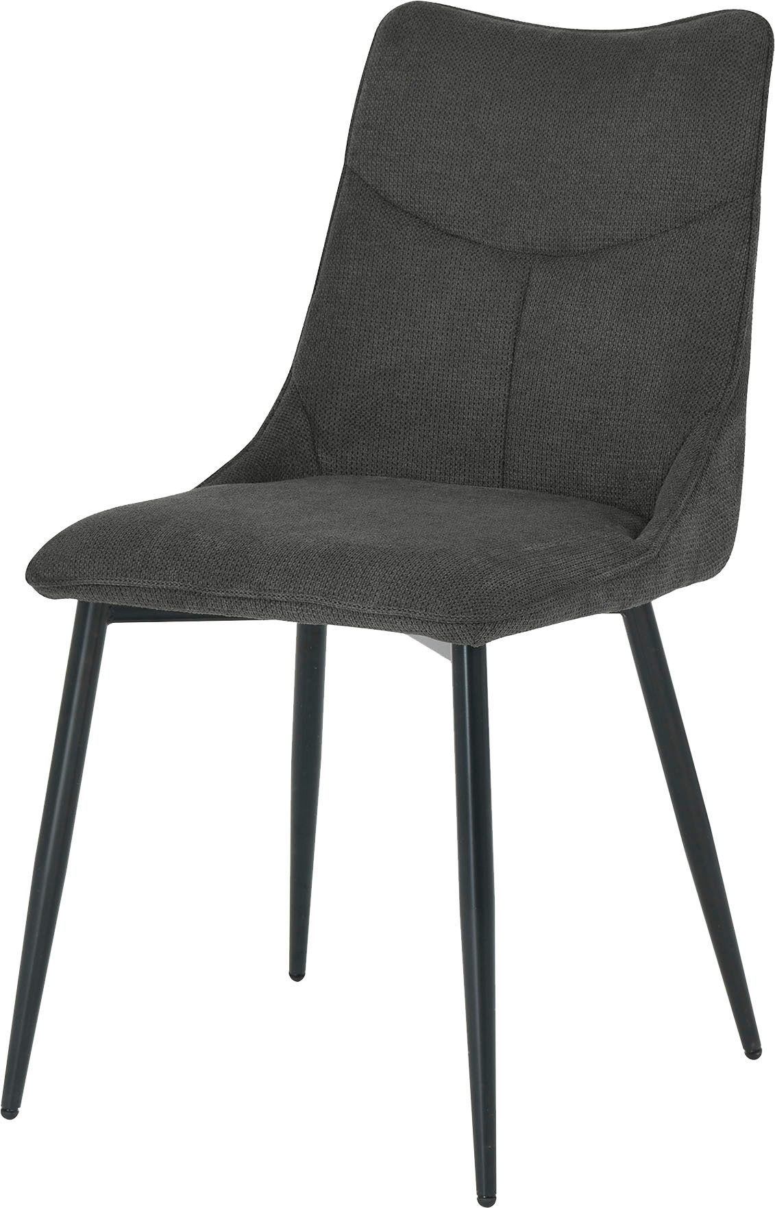 byLIVING Eetkamerstoel Carlo (2-stuks set) Frame van metaal zwart, keukenstoel, geweven stofbekleding, diverse kleuren (set)