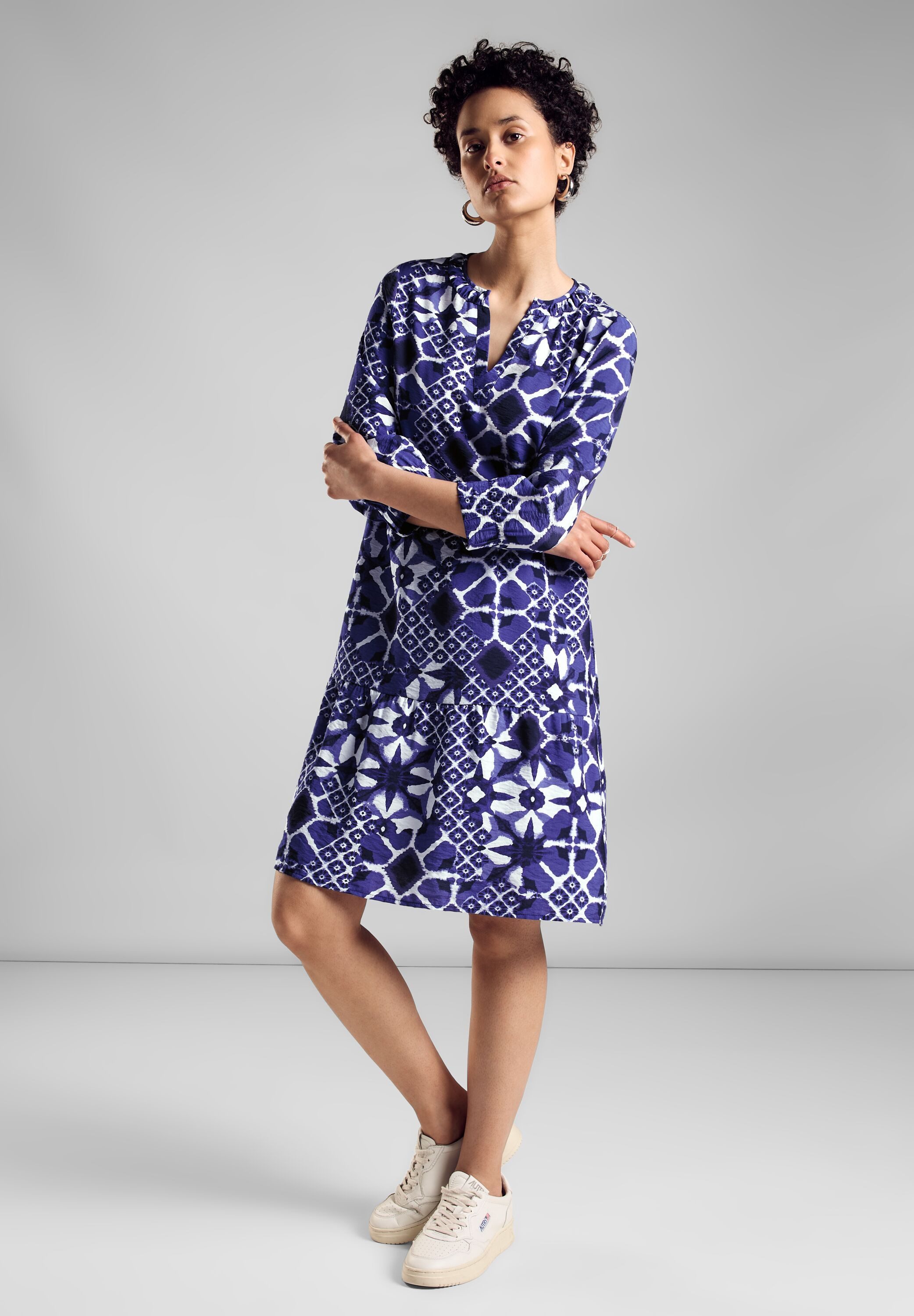 STREET ONE Tuniekjurk met een bloemmotief dames blousejurken maat 38 paars
