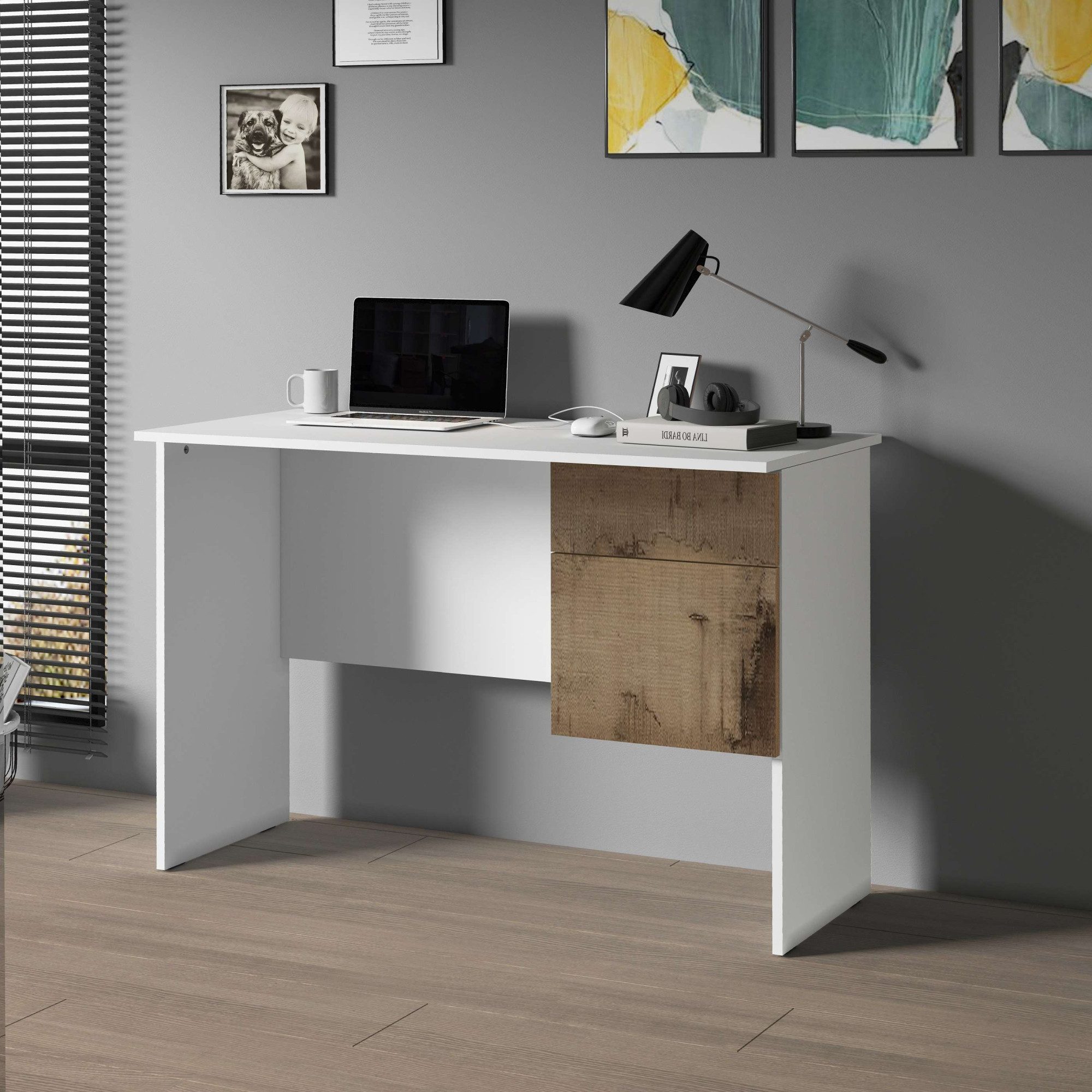 INOSIGN Bureau Coro, kleine computertisch, bureautafel met 1 deur & 1 lade, breedte 110 cm, made in italy
