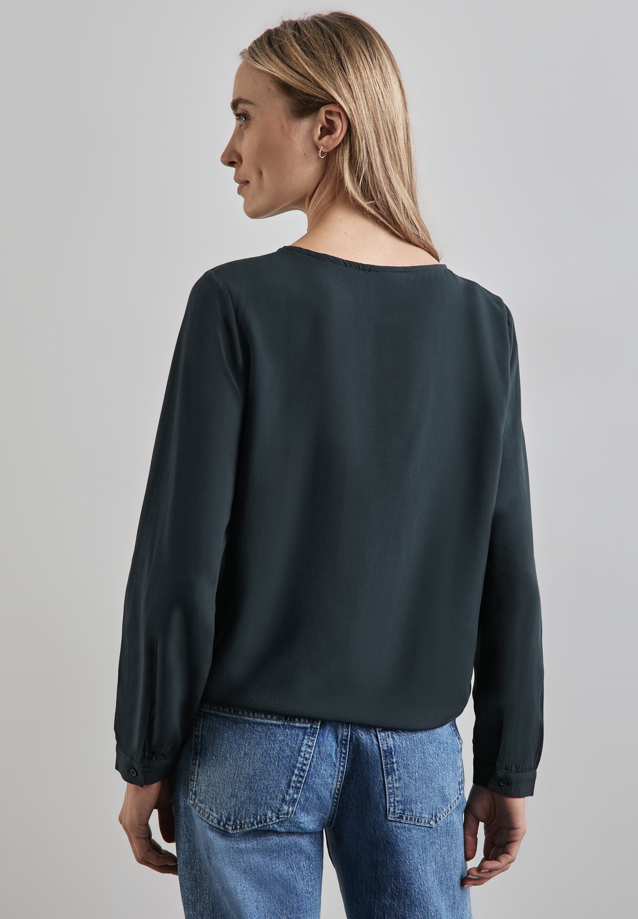 STREET ONE Blouse met lange mouwen met een rijgkoord