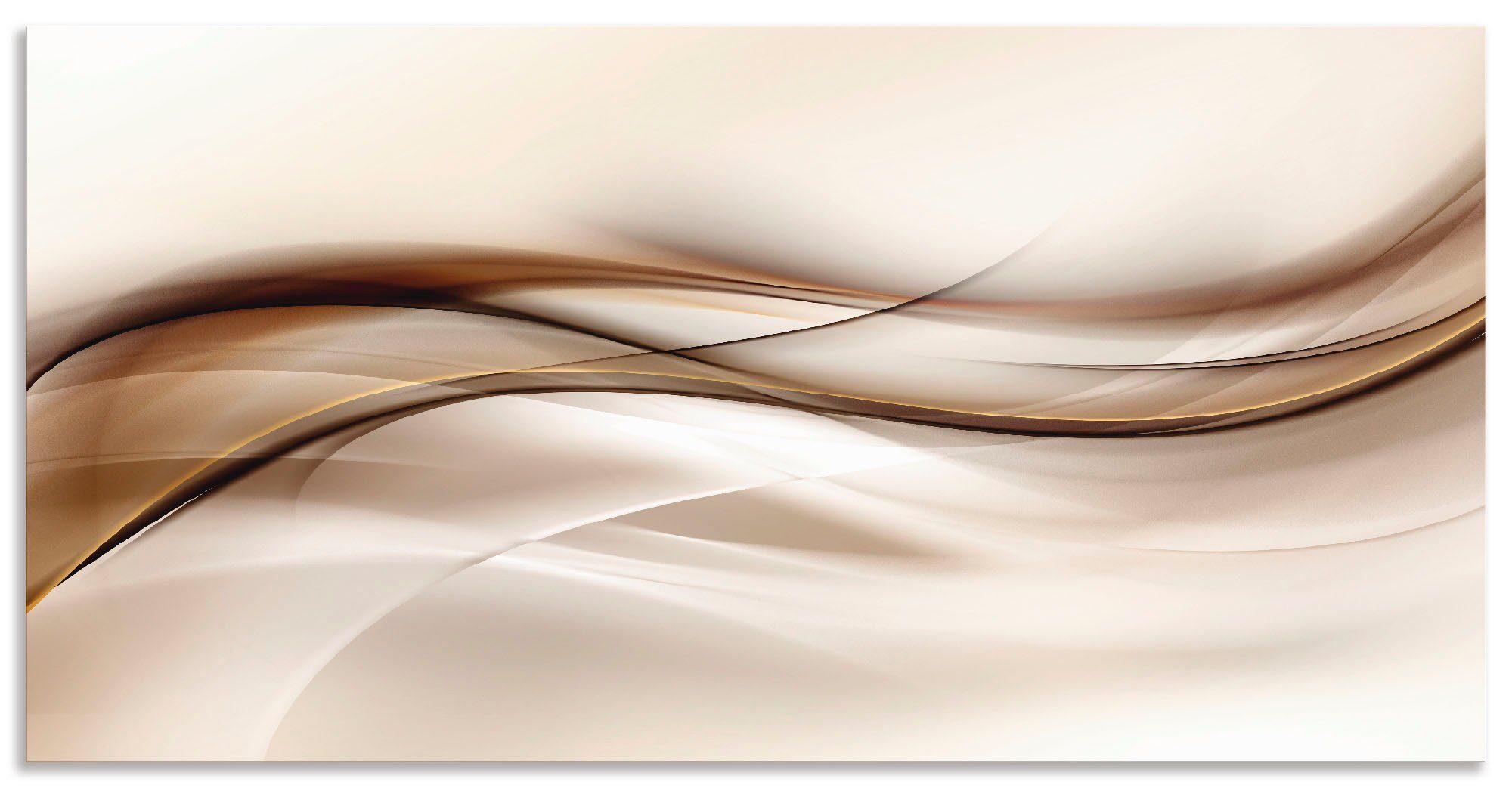 Artland Keukenwand Bruine abstracte golf Aluminium spatscherm met plakband, gemakkelijke montage keukenwanden bruin
