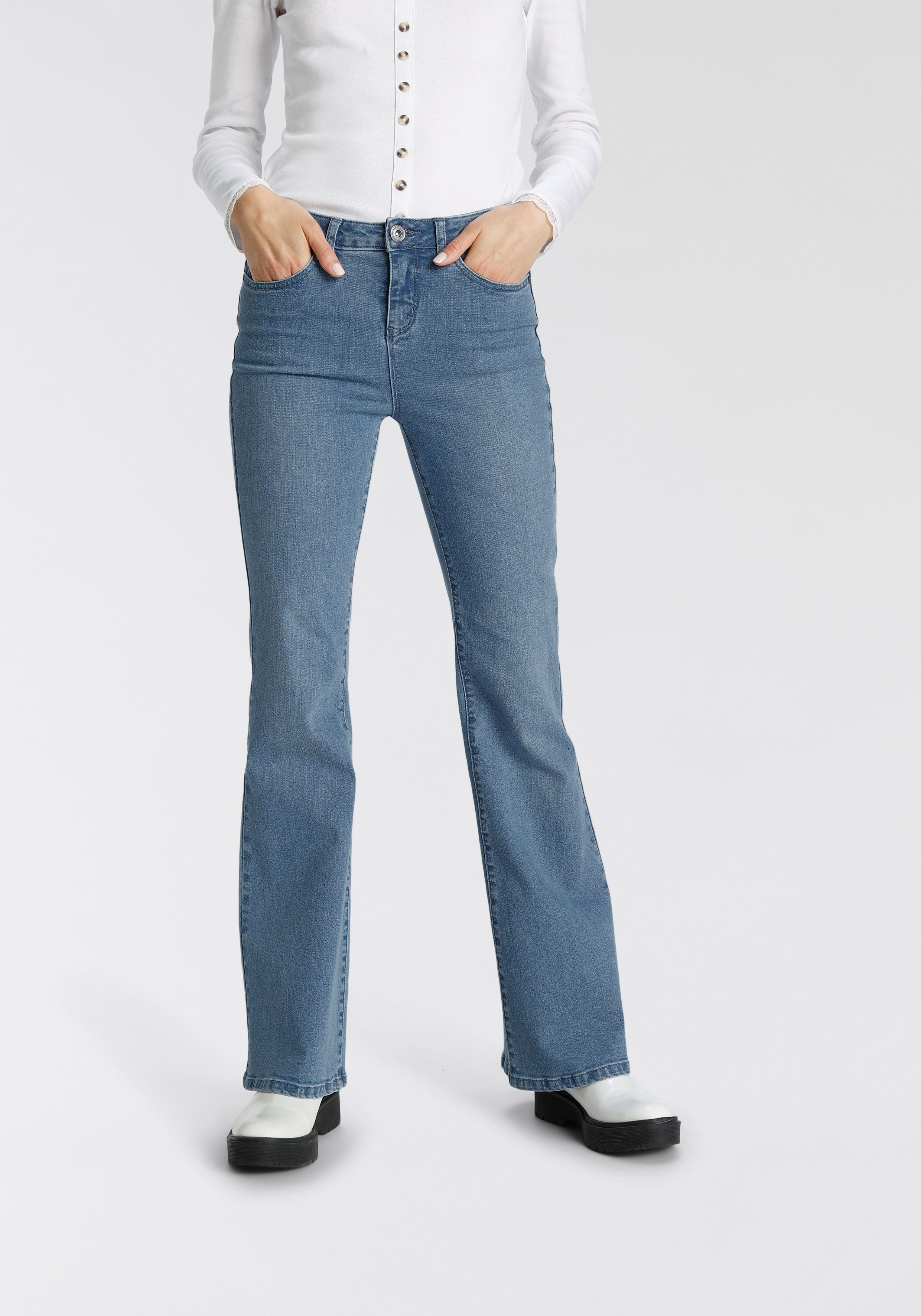 AJC High-waist jeans in flared vorm in 5-pocket-stijl
