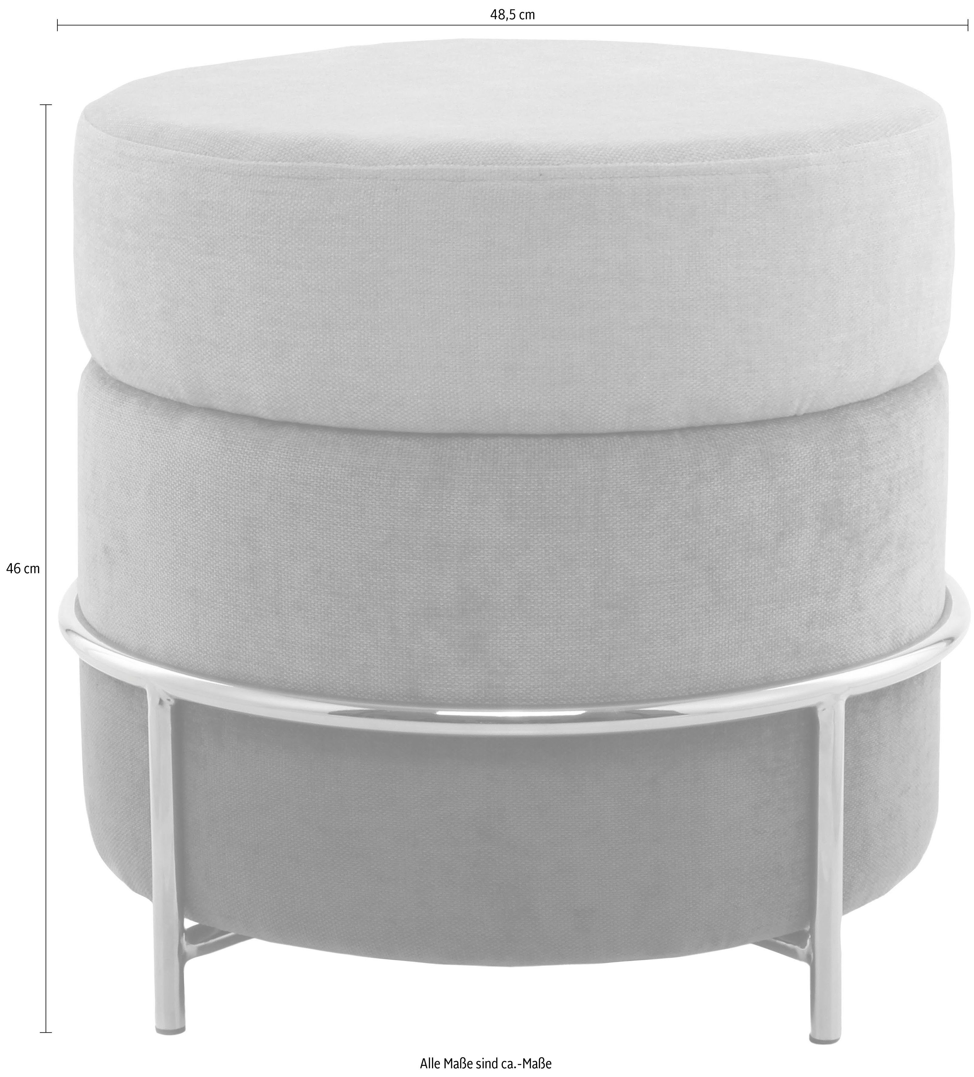 Kayoom ZitHocker Matilda 225, comfortabele ronde vorm, gezellige design-hocker (1 stuk)