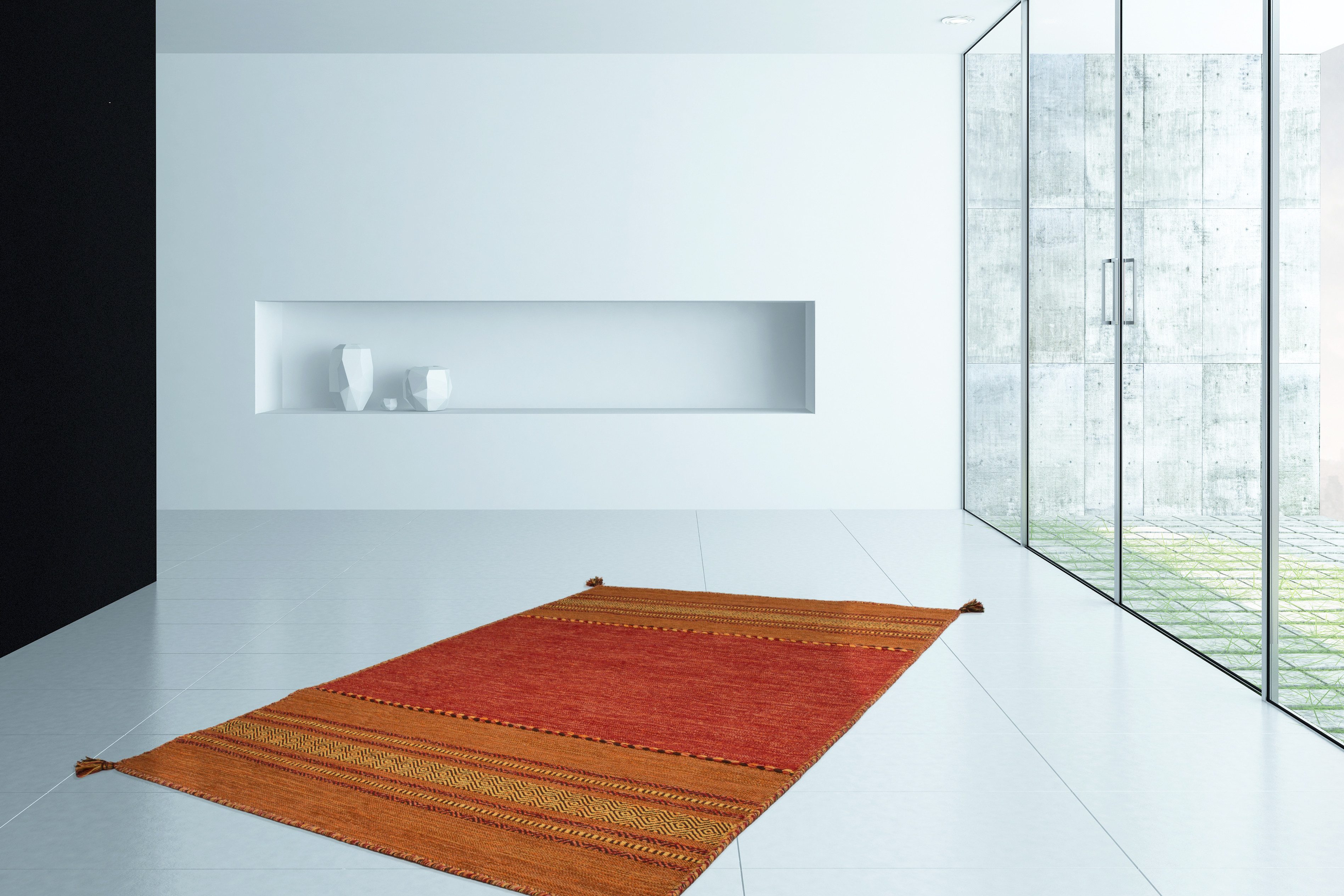 Kayoom Vloerkleed Alhambra 335 Machinaal geweven vlakke tapijt, 100% katoen, etno-ontwerp